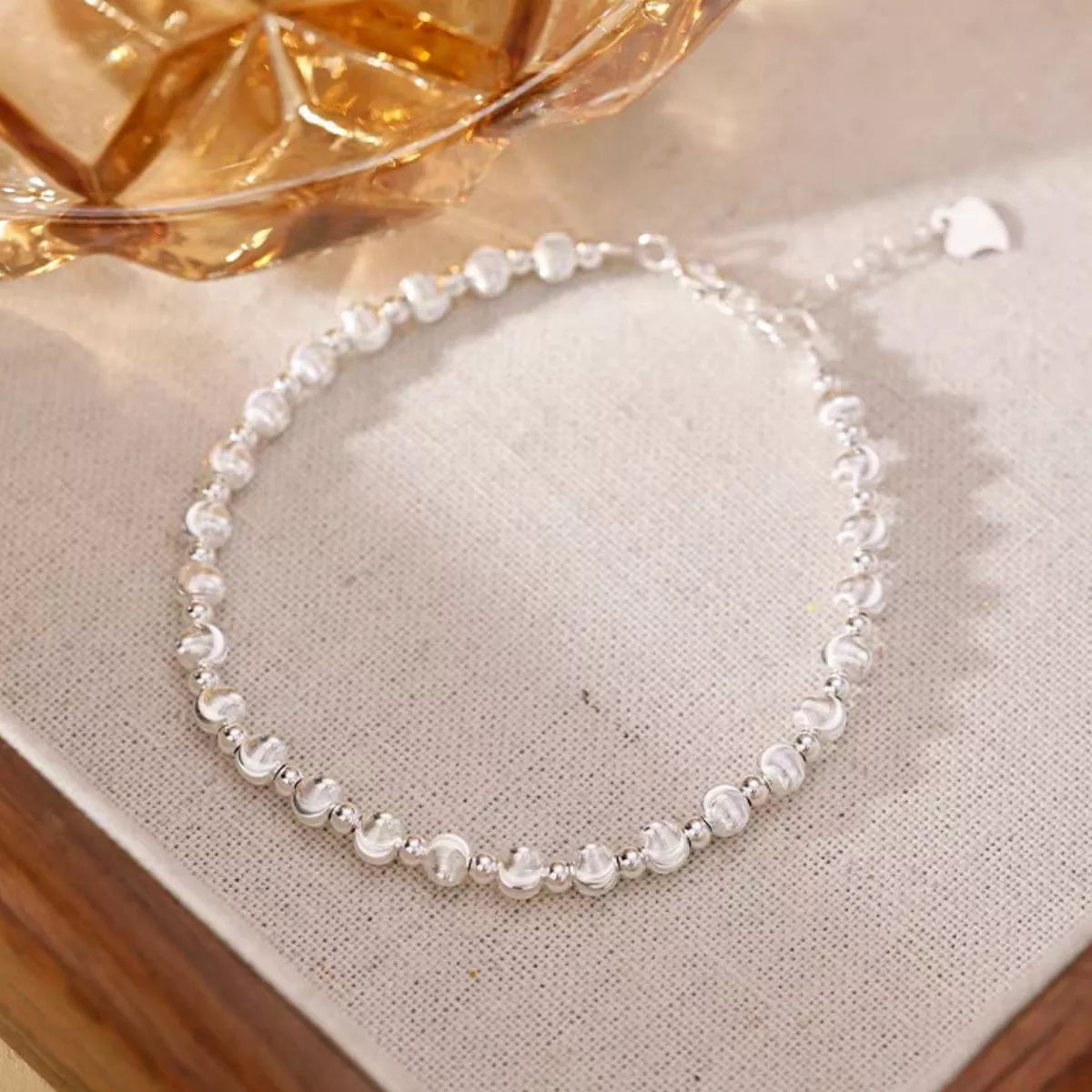 925 Sterling Silver Beaded Bracelet Secondary image