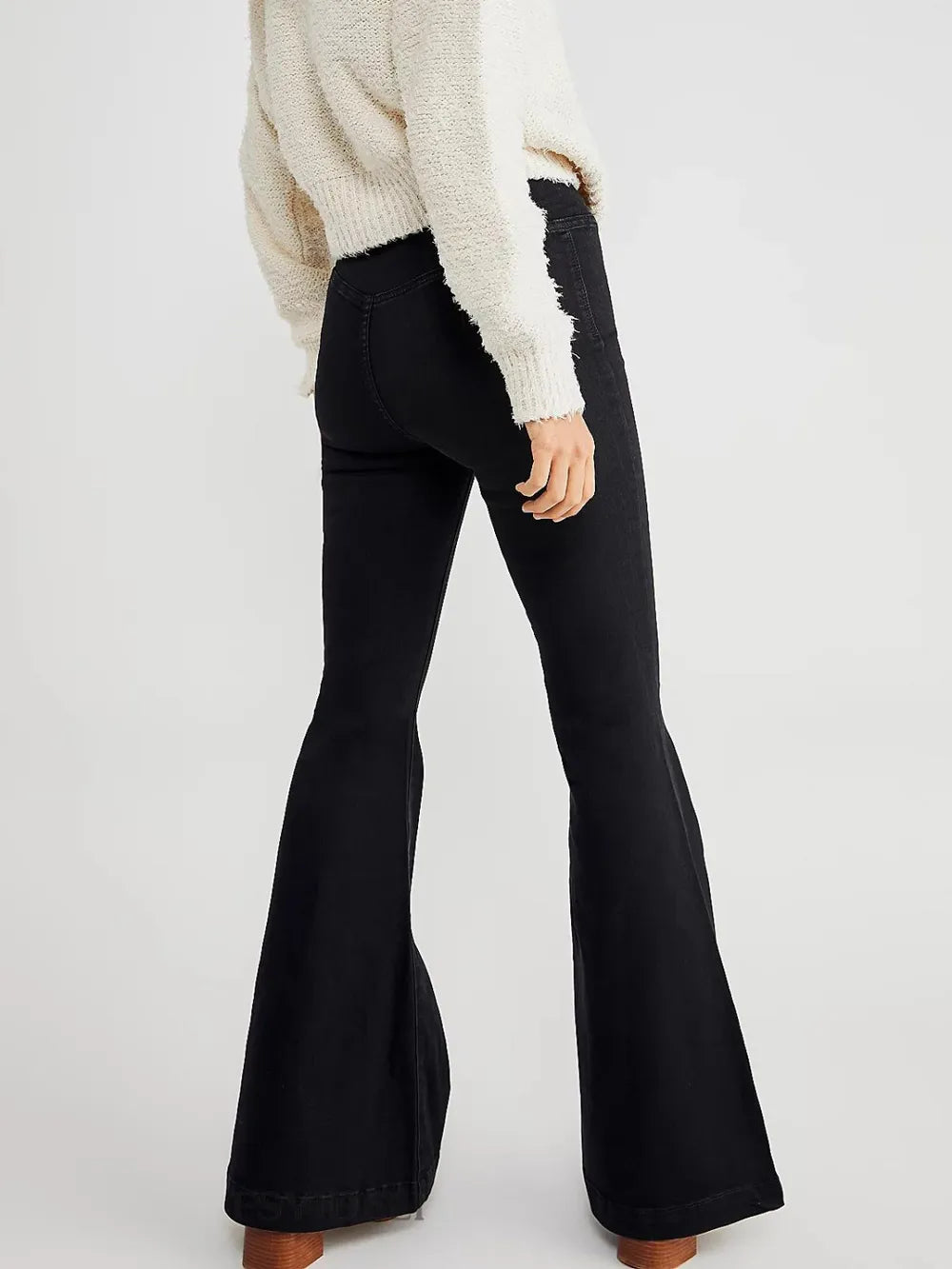Asymmetric Waist Flare Jeans Secondary image