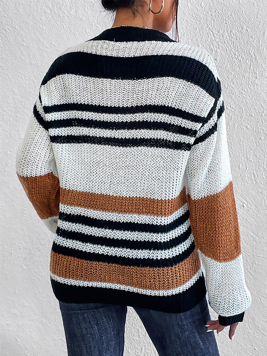 Striped Round Neck Sweater Secondary image