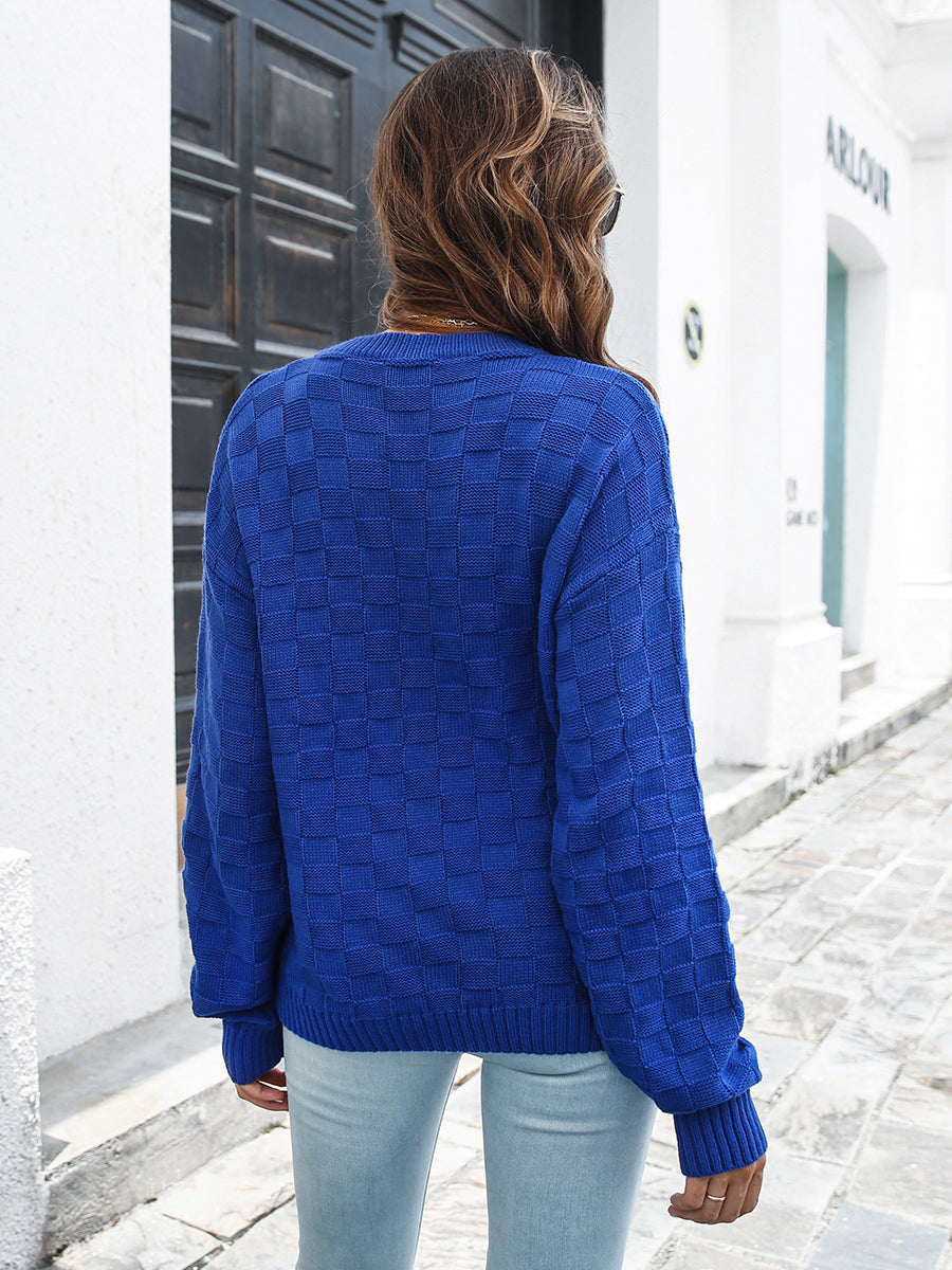 Round Neck Dropped Shoulder Sweater Secondary image