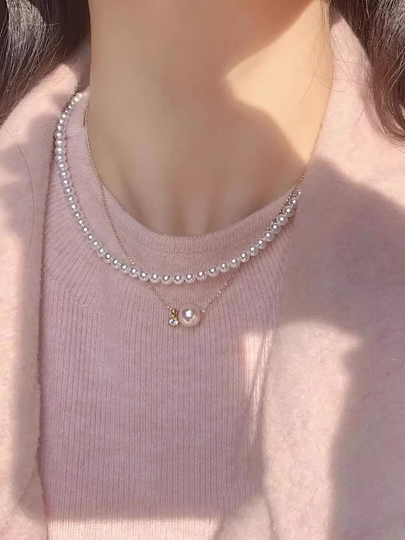 925 Sterling Silver Pearl Necklace Secondary image