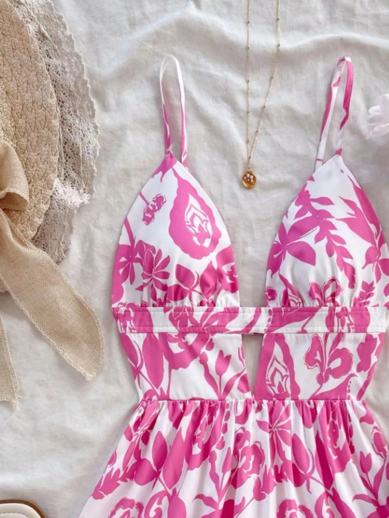 Floral Print Cutout Mini Dress Secondary image