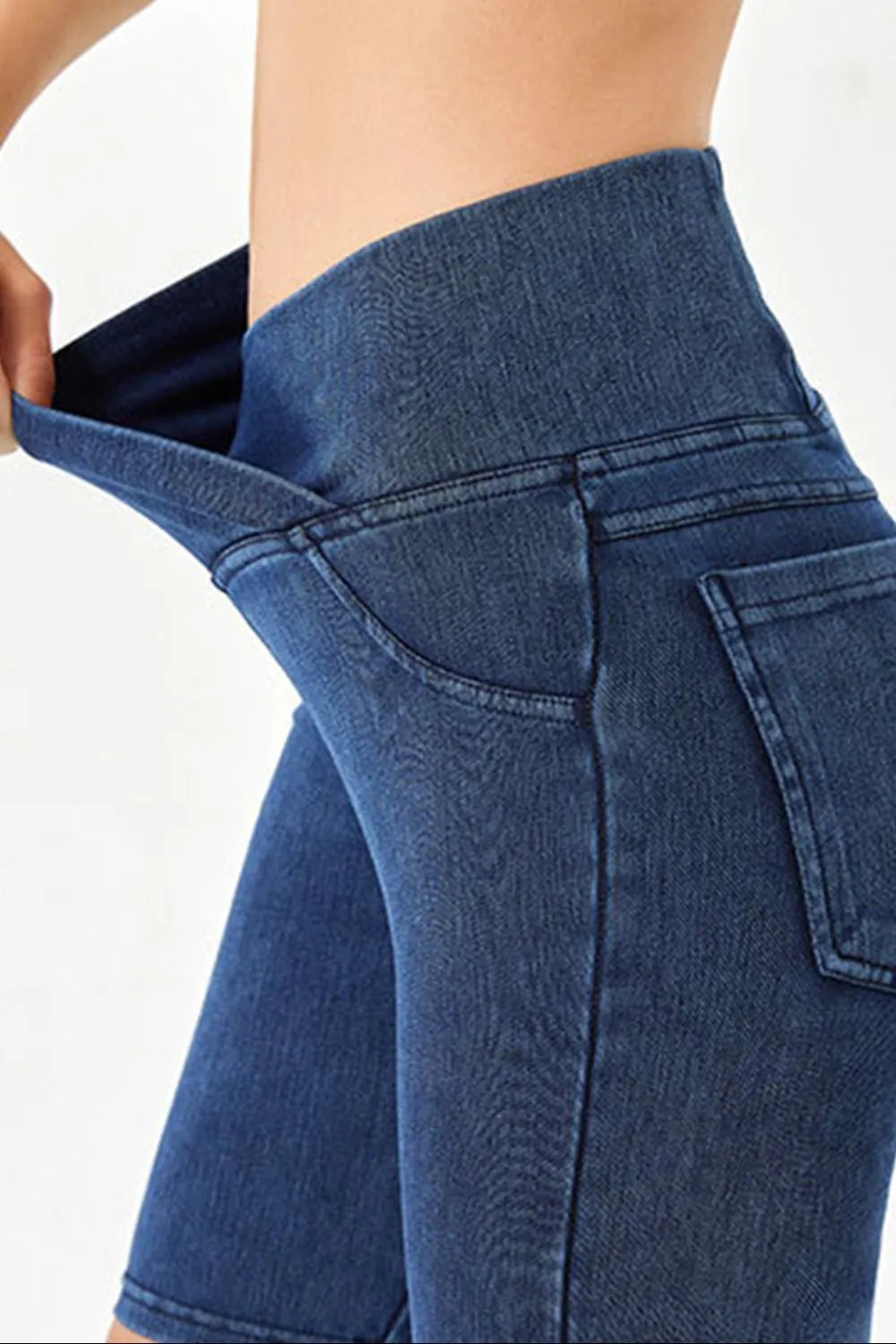 Basic Bae Asymmetrical Waist Denim Shorts with Pockets Secondary image