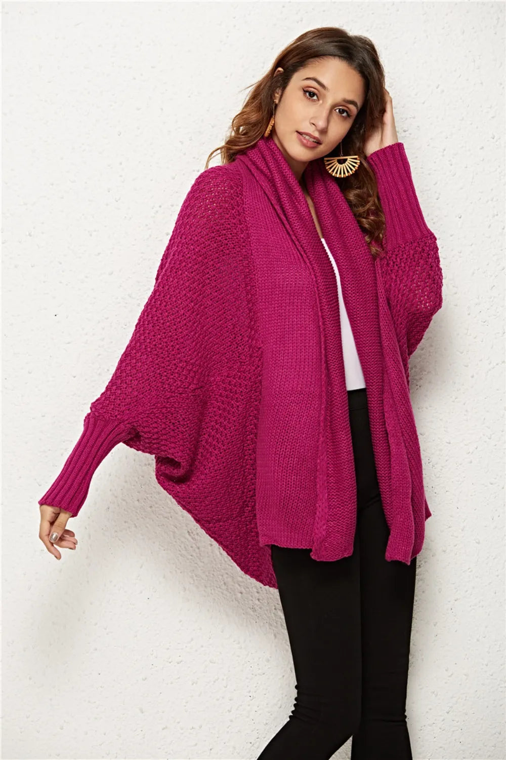 Angel Wings Open Front Batwing Sleeve Cardigan Secondary image