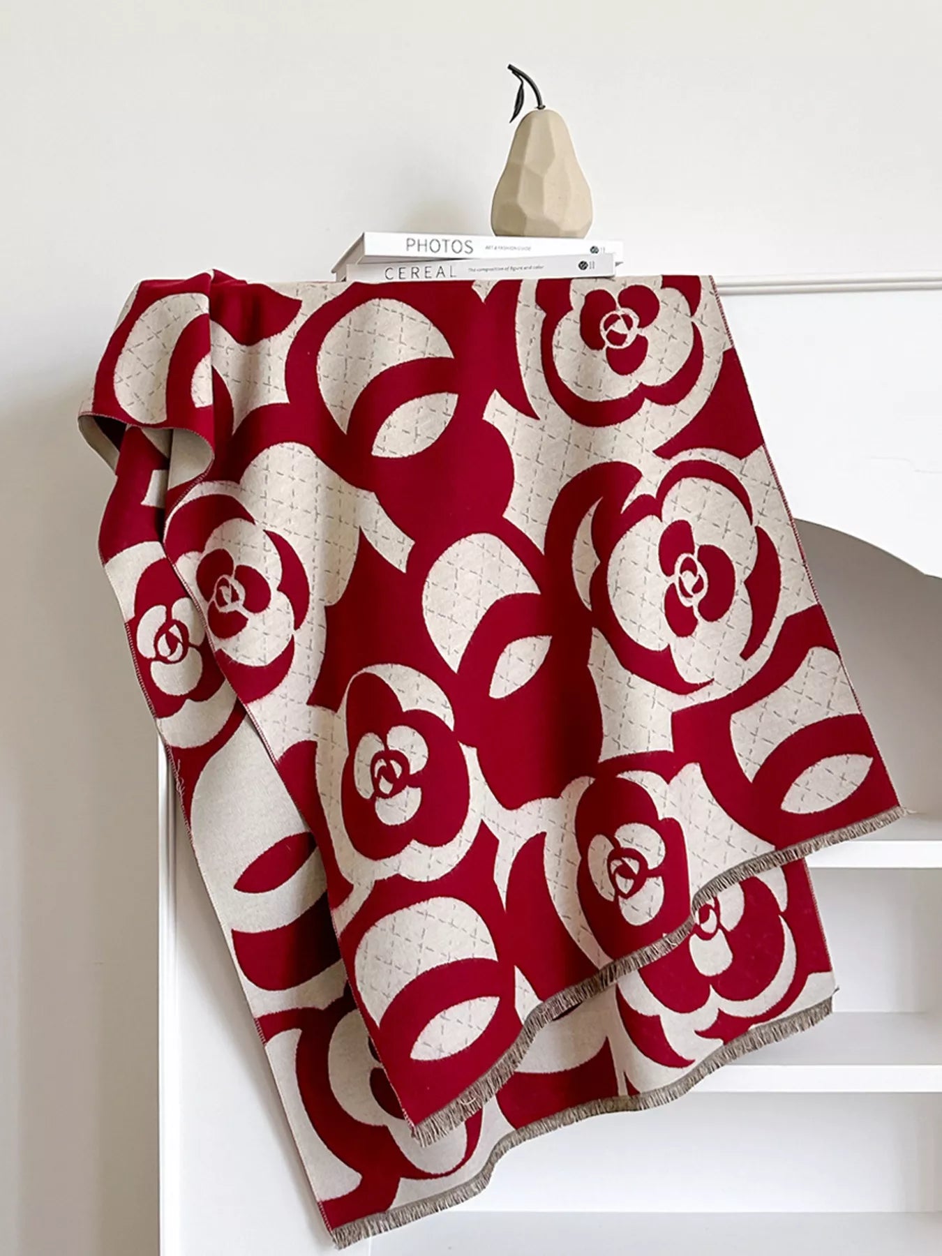 Floral Patterned Warm Scarf Secondary image