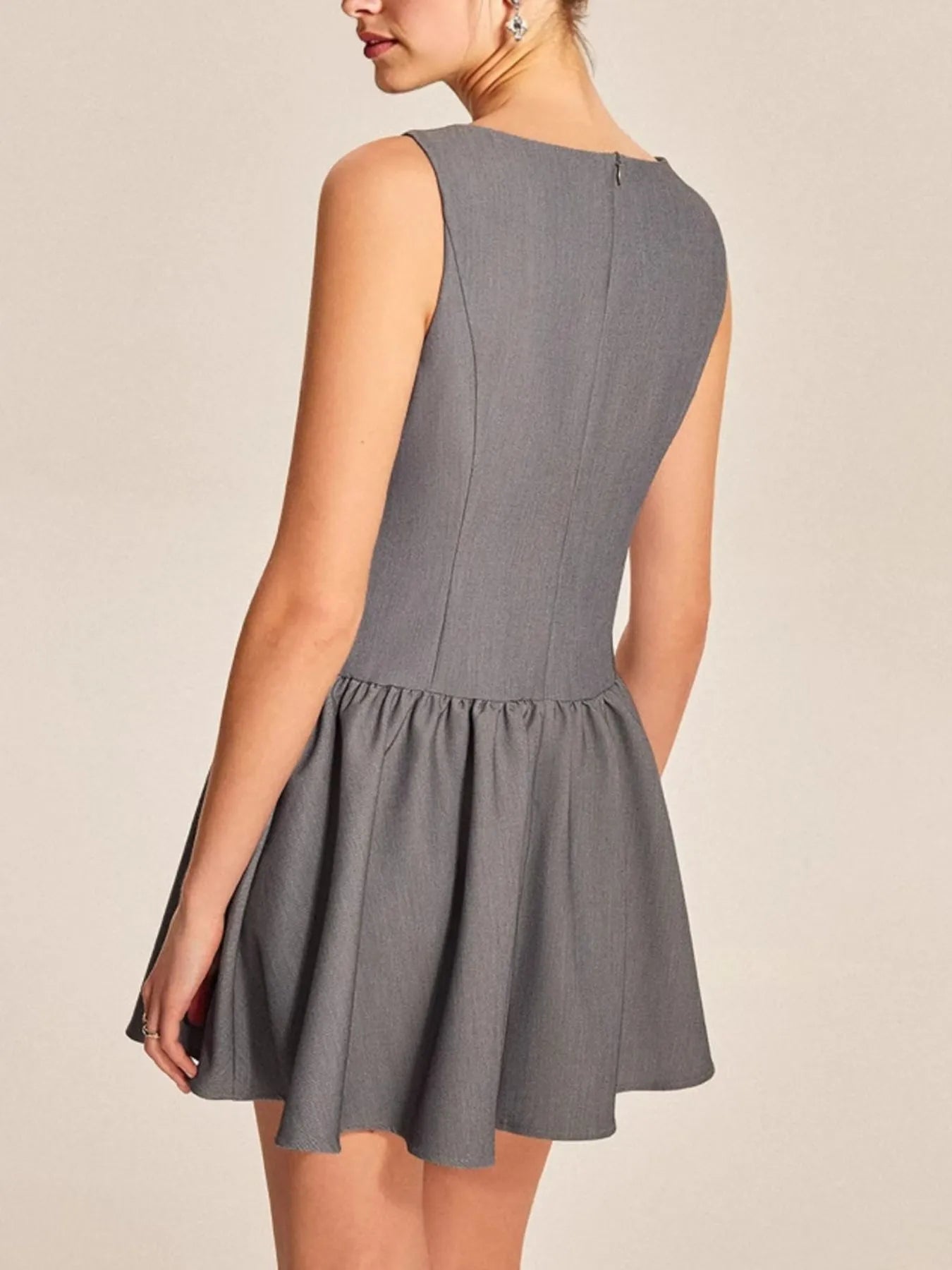 Round Neck Sleeveless Ruffled Mini Dress Secondary image