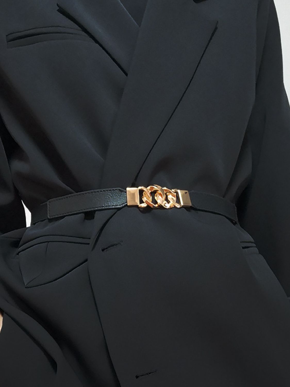 Zinc Alloy Buckle Elastic PU Belt Secondary image