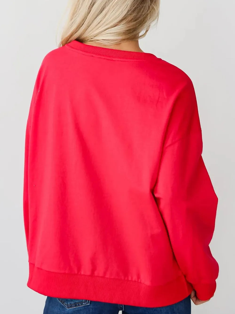 Letter Round Neck Long Sleeve Sweatshirt Secondary image
