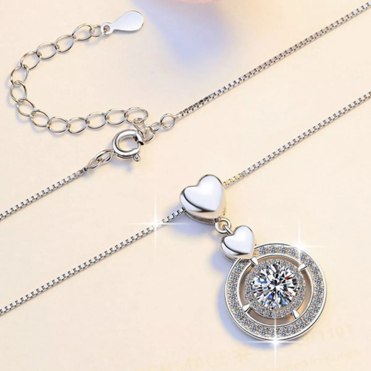 2 Carat Moissanite 925 Sterling Silver Pendant Necklace Secondary image
