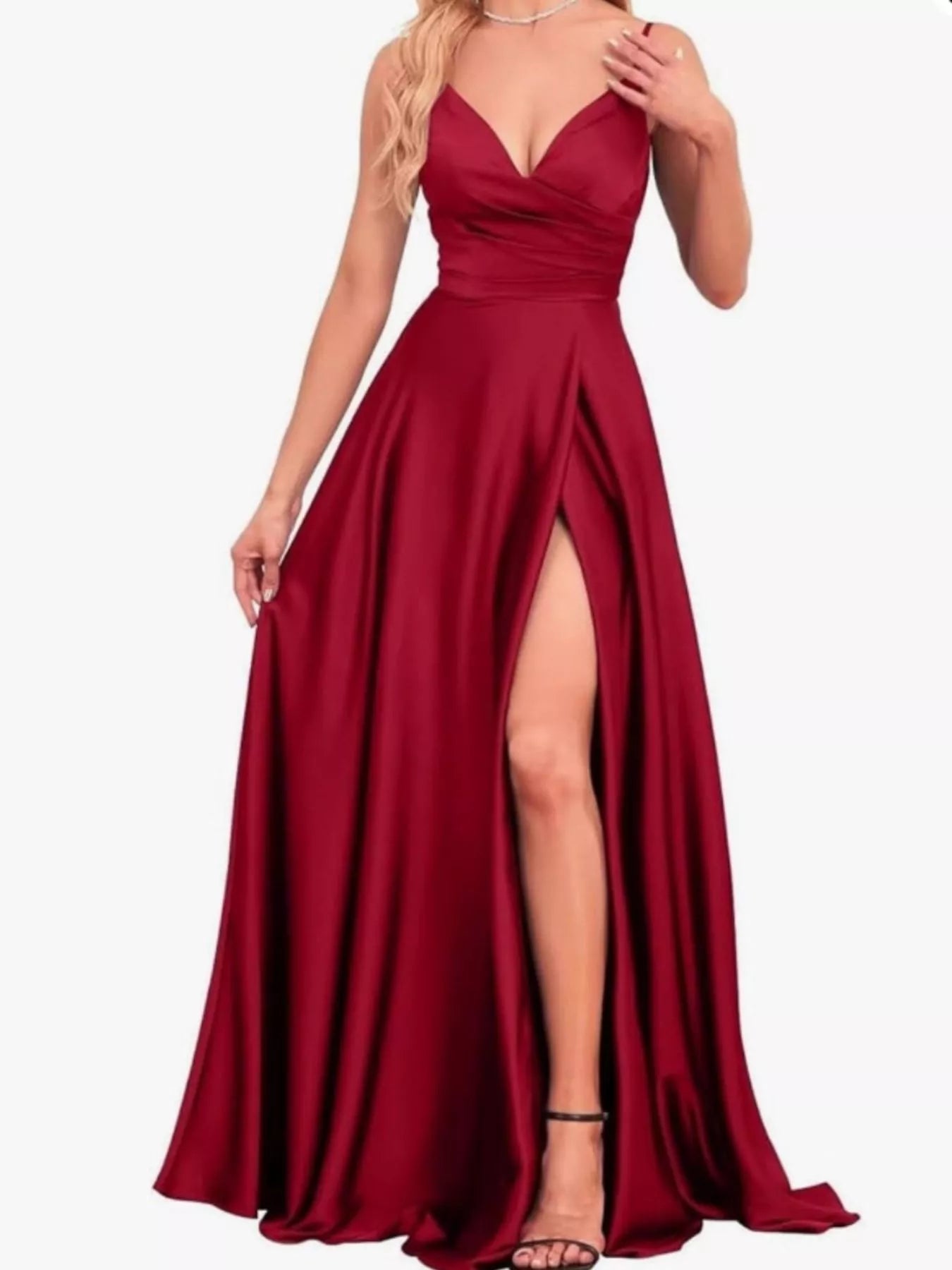 Ruched Slit Maxi Cami Dress Secondary image