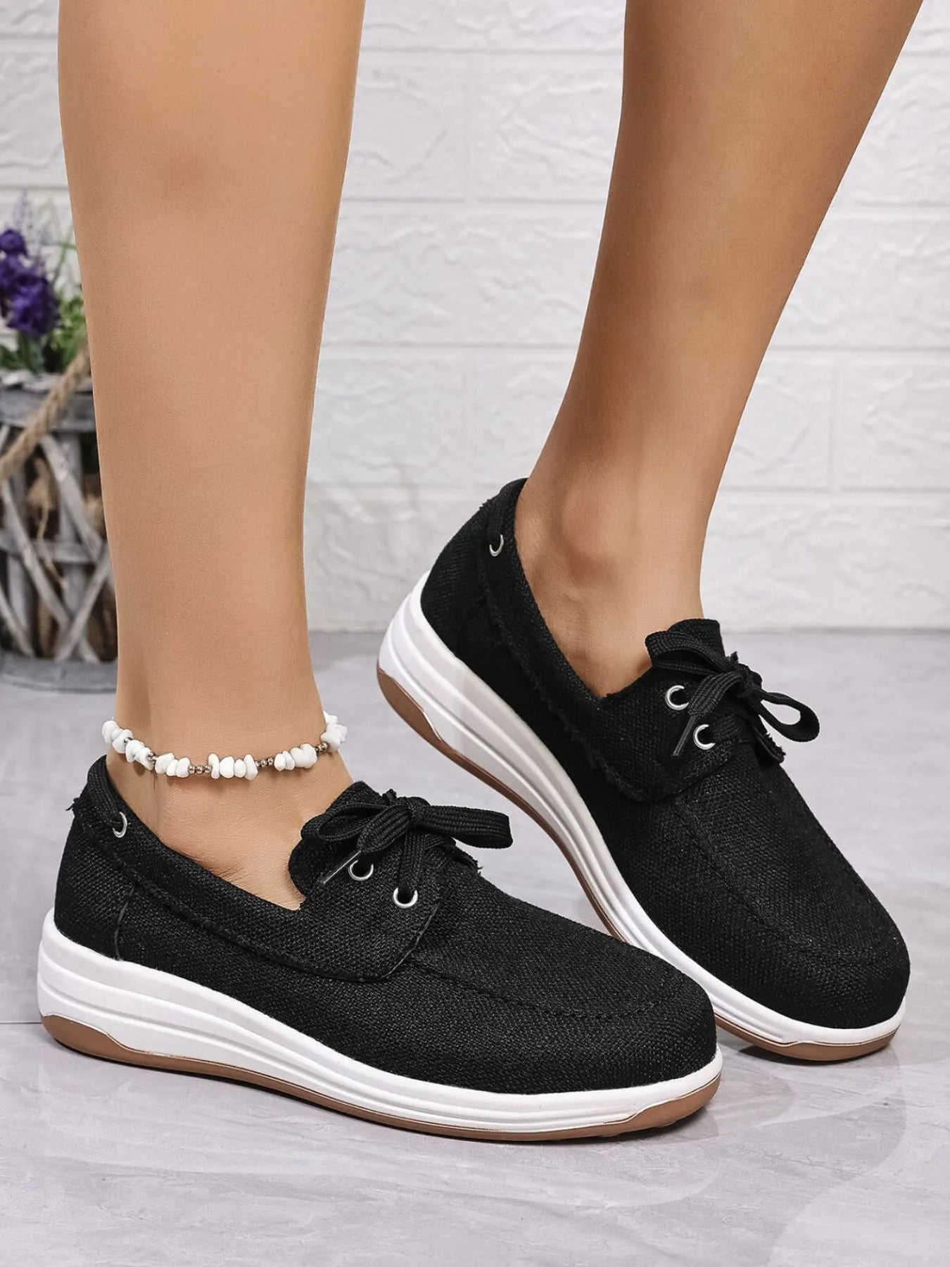 Lace Up Wedge Sneakers Secondary image
