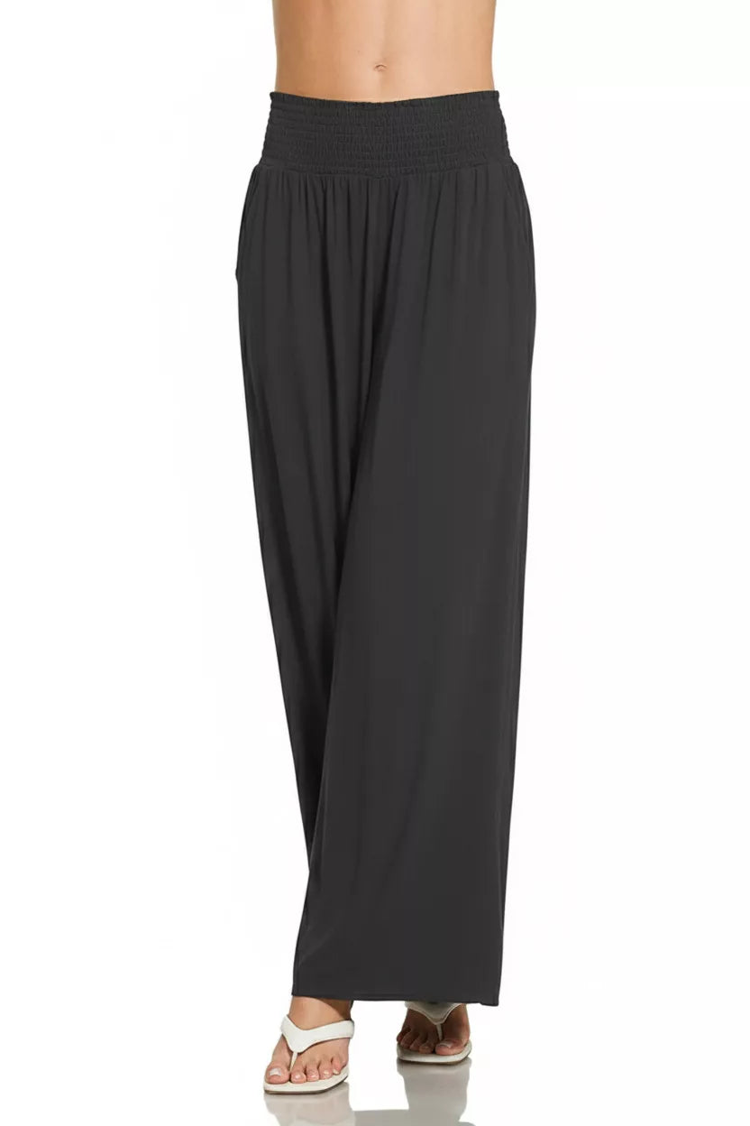 Zenana Smocked Waistband Wide Leg Lounge Pants Secondary image