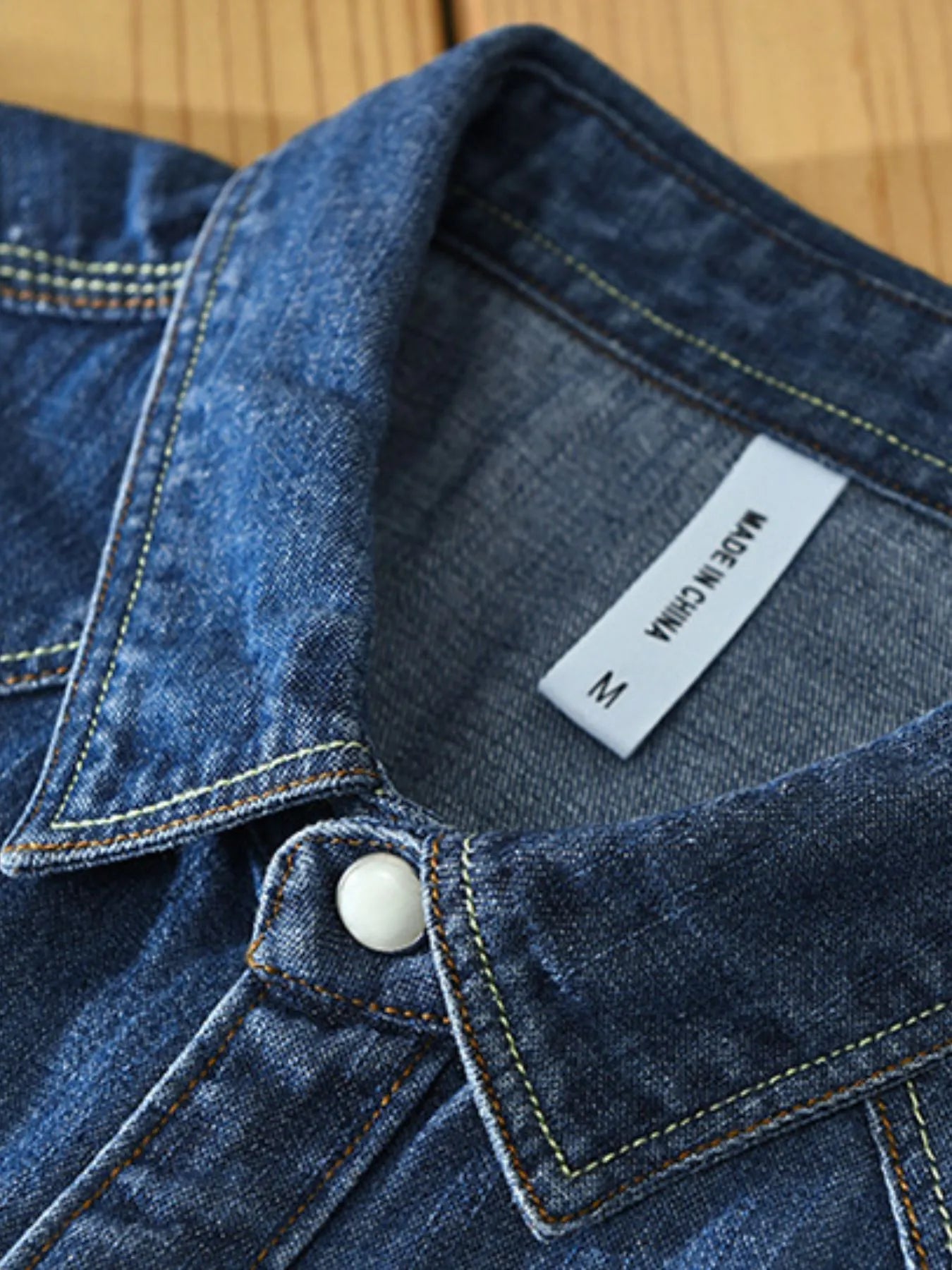 Men's Plus Size Button Up Long Sleeve Denim Shirt Secondary image