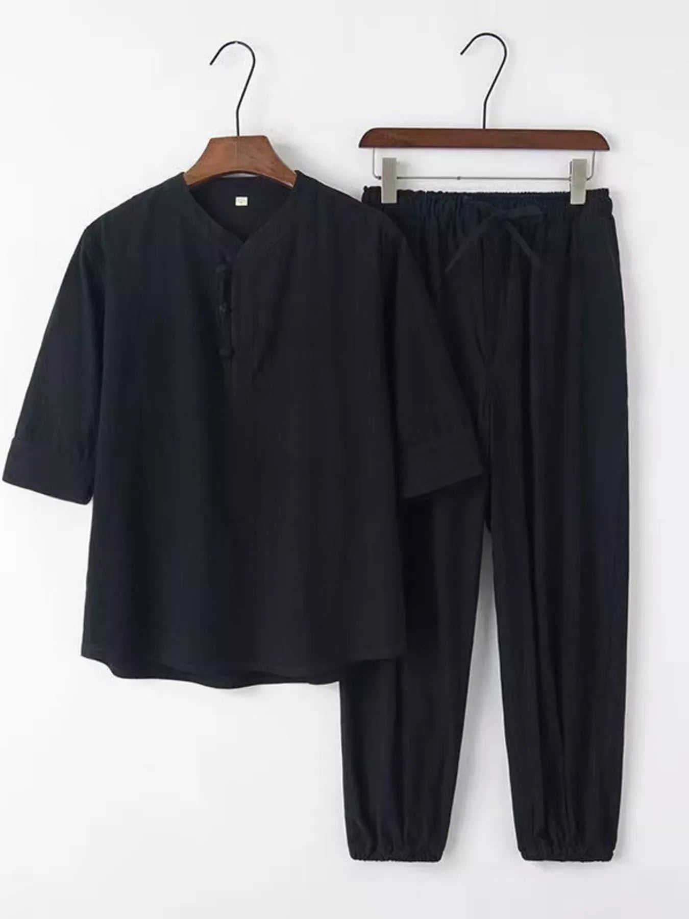 Men's Plus Size 3/4 Sleeve Top and Pants Set Secondary image
