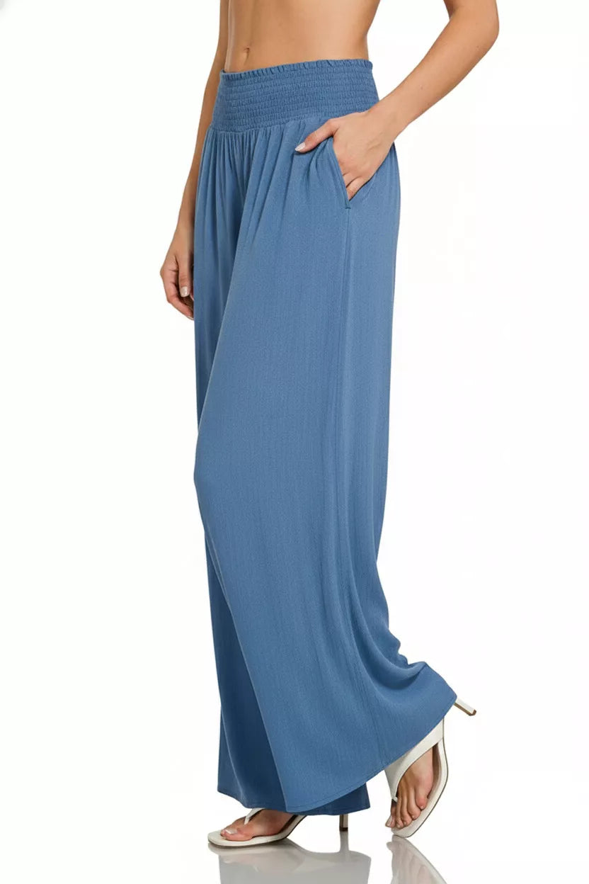 Zenana Smocked Waistband Wide Leg Lounge Pants Secondary image