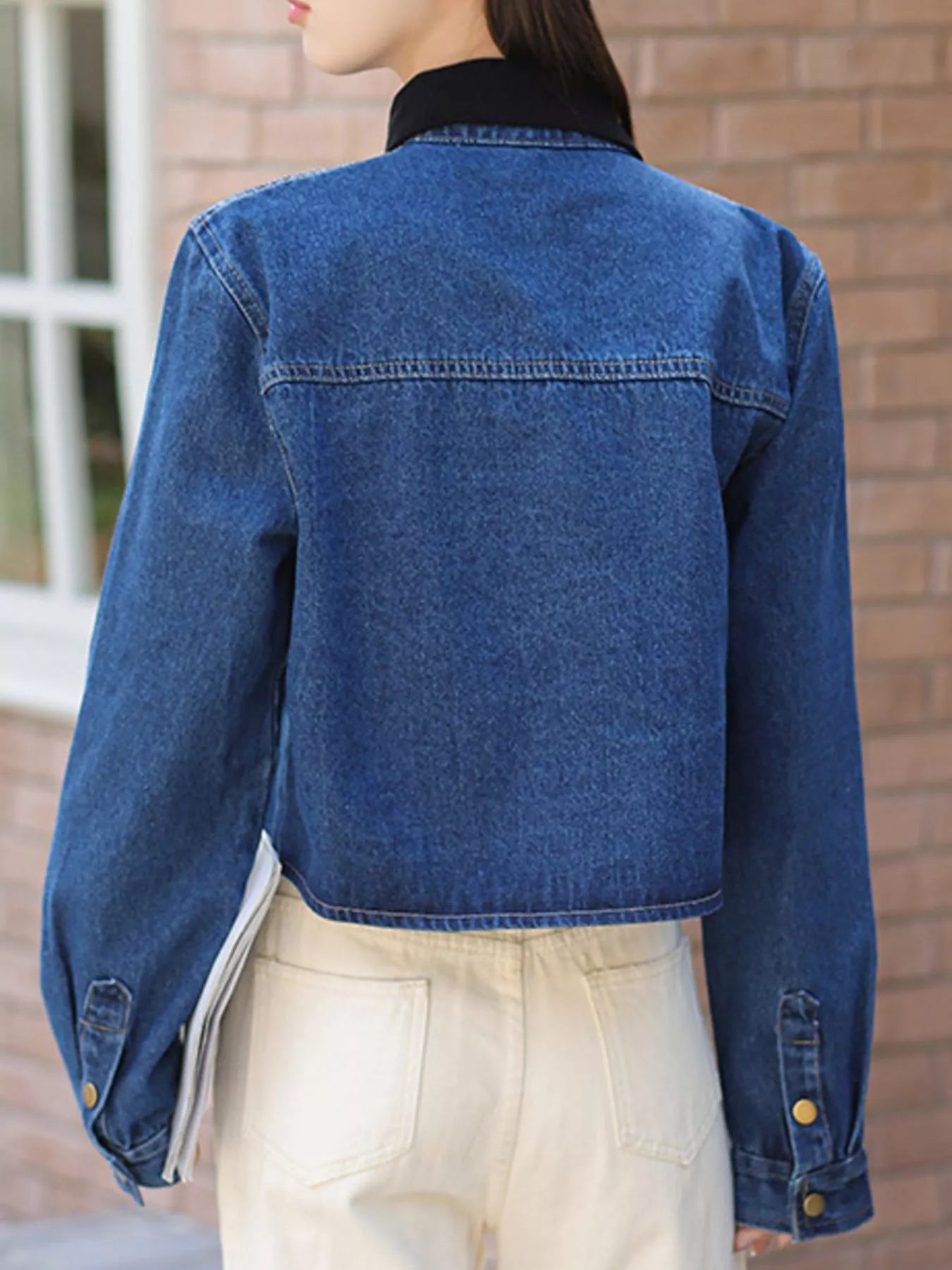 Snap Down Denim Jacket with Chest Pockets Secondary image
