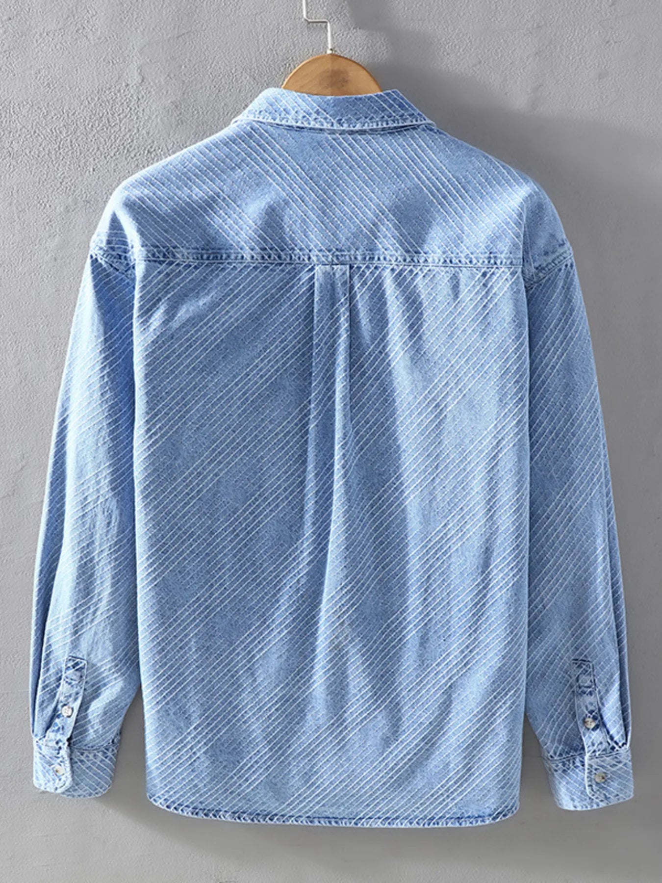 Men's Plus Size Button Up Long Sleeve Denim Shirt Secondary image