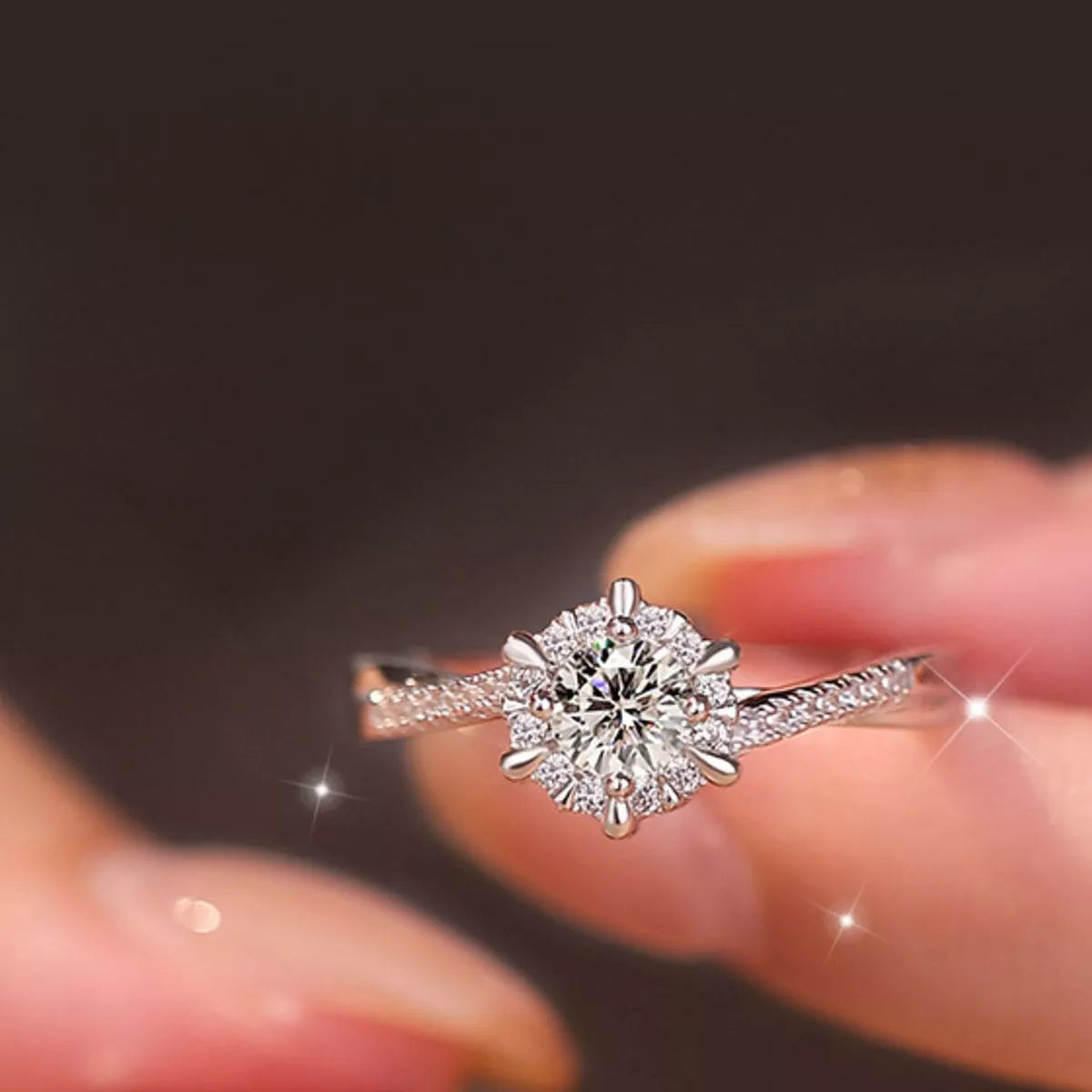 2 Piece Moissanite 925 Sterling Silver Ring Secondary image