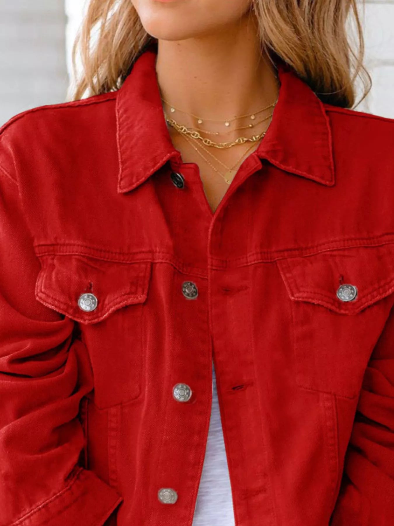 Button Up Long Sleeve Denim Jacket Secondary image