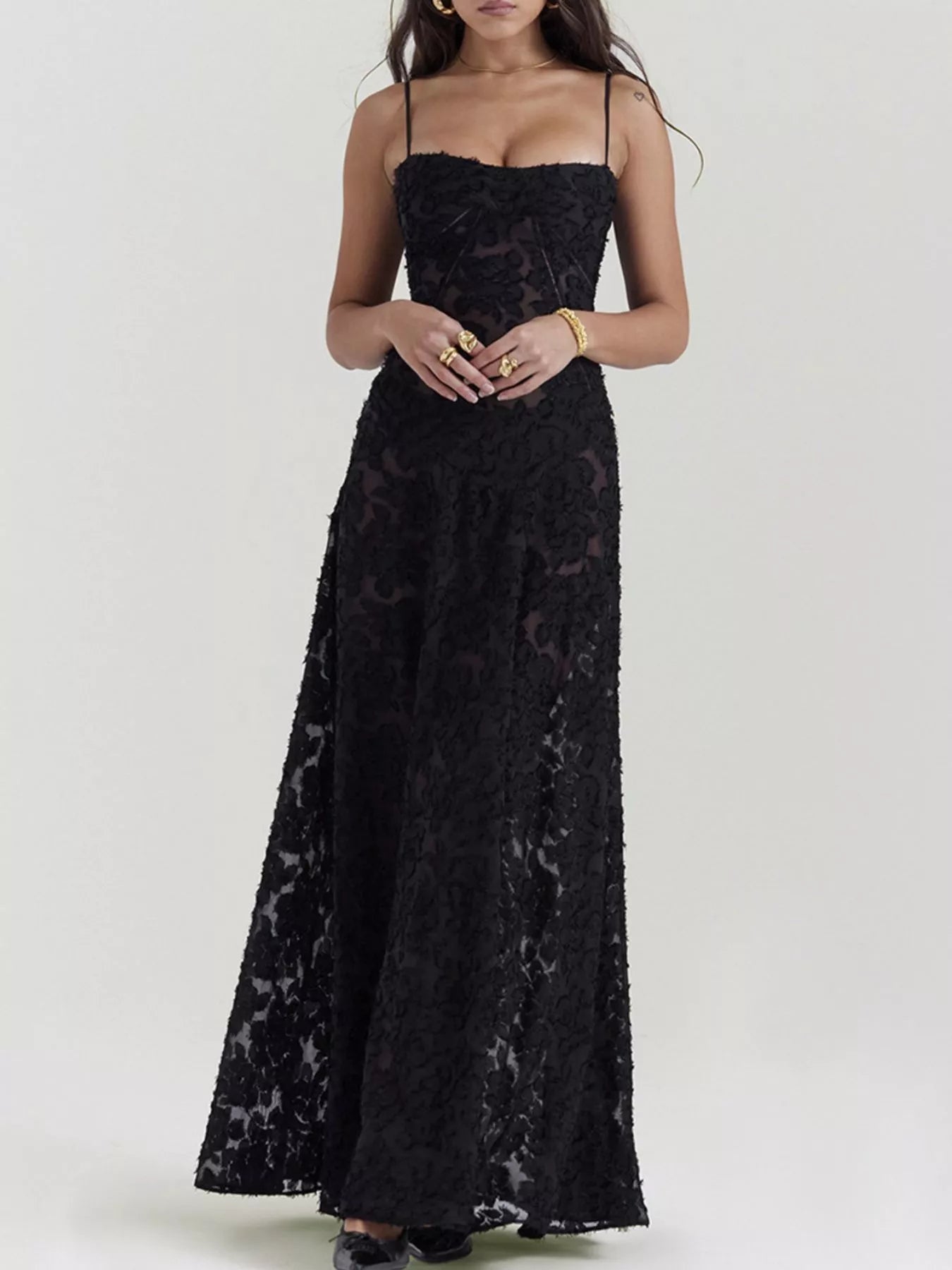 Lace Spaghetti Strap Maxi Dress Secondary image
