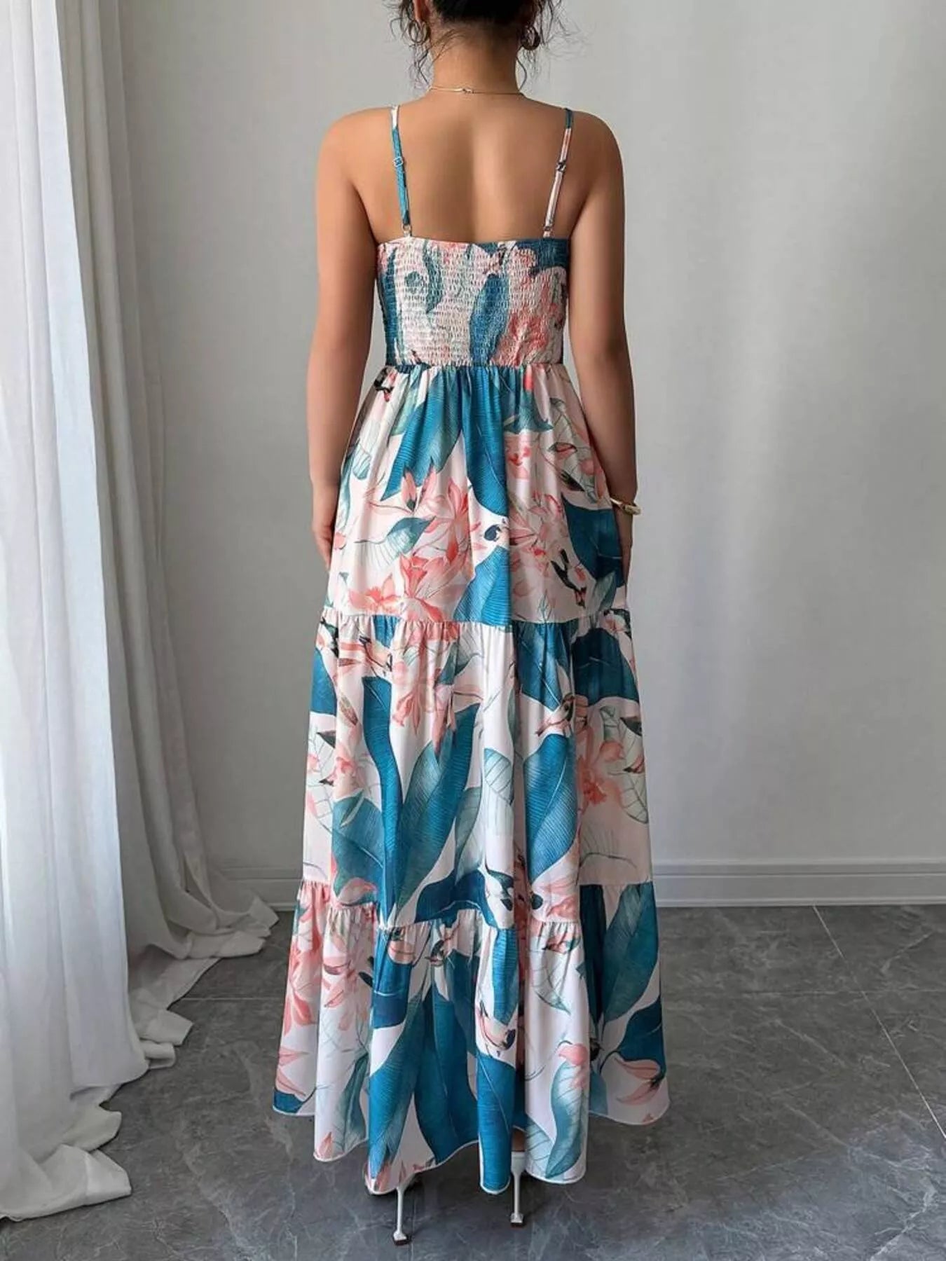 Floral Print Tiered Maxi Cami Dress Secondary image