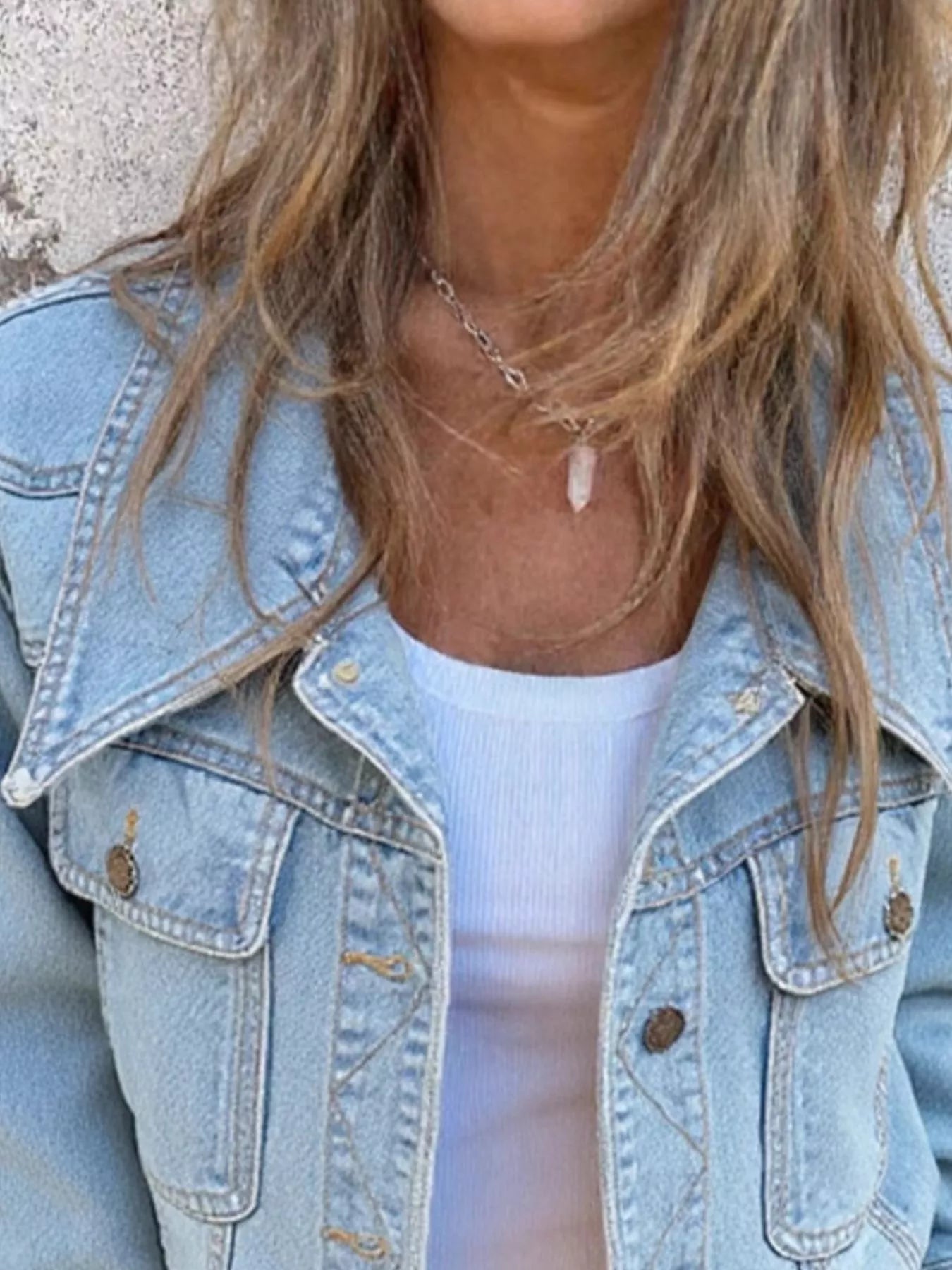 Button Up Wash Denim Jacket Secondary image