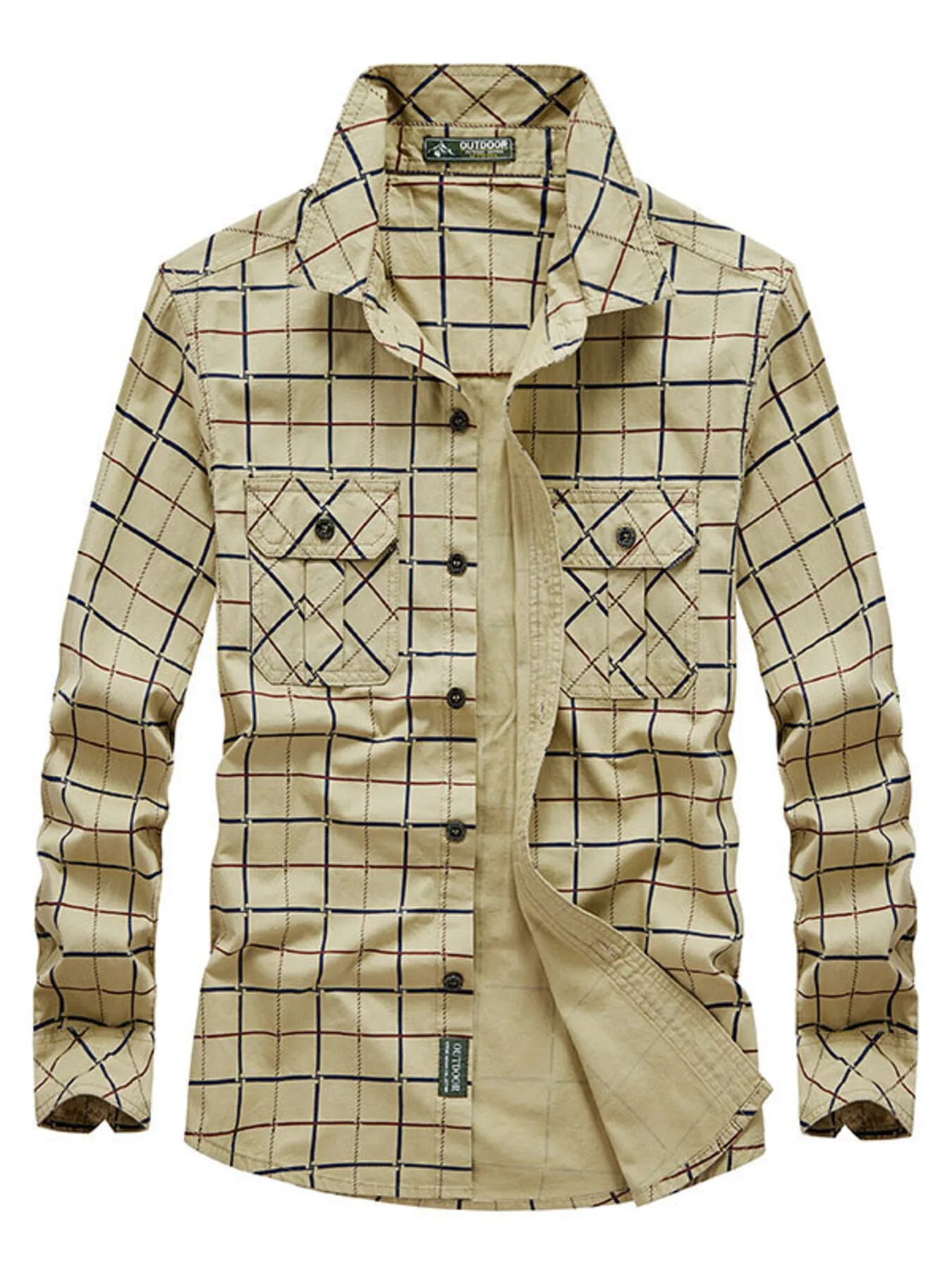 Men's Plus Size Casual Plaid Long Sleeve Shirt Secondary image