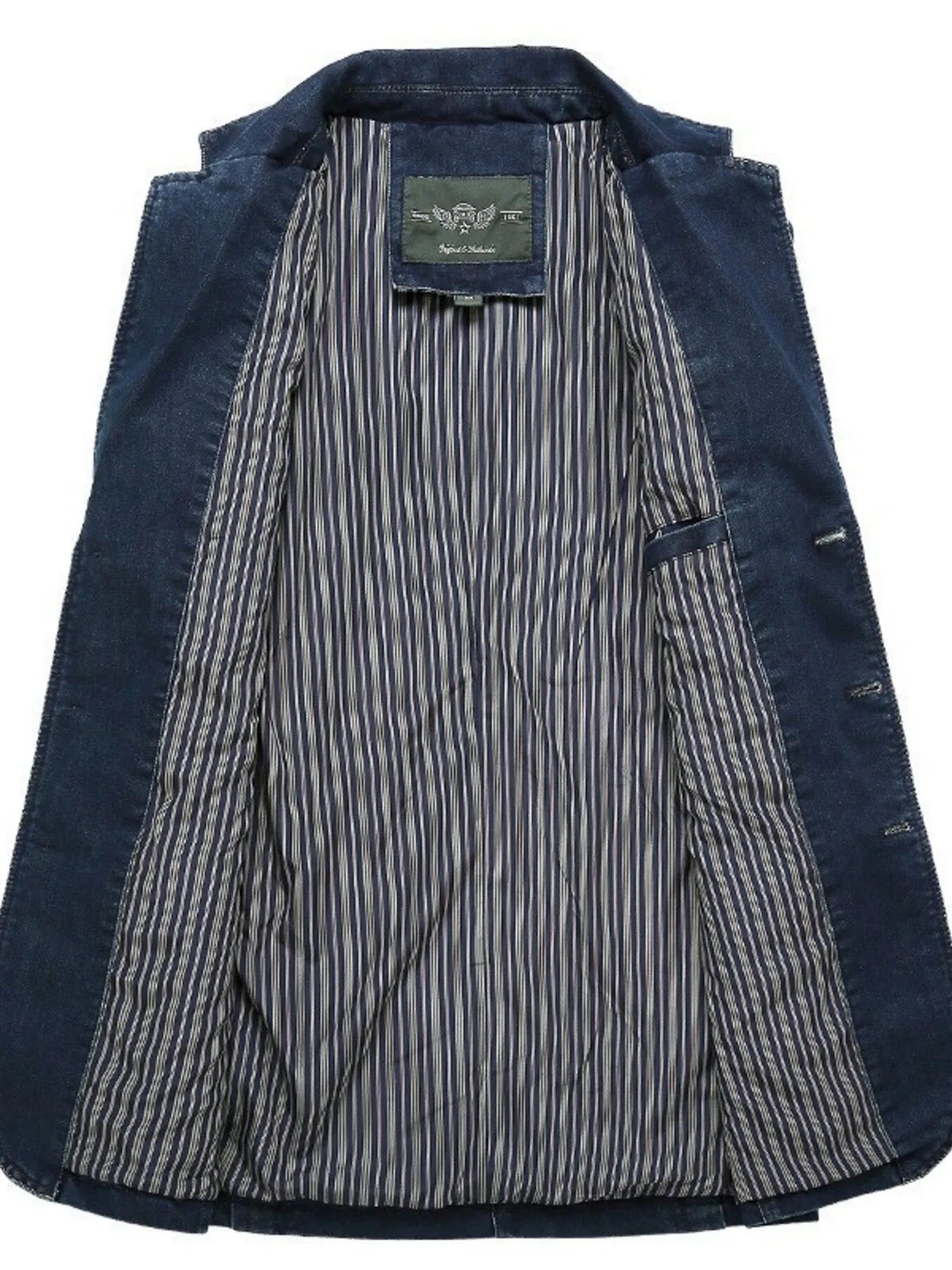 Men's Plus Size Single-Breasted Denim Blazer Jacket Secondary image