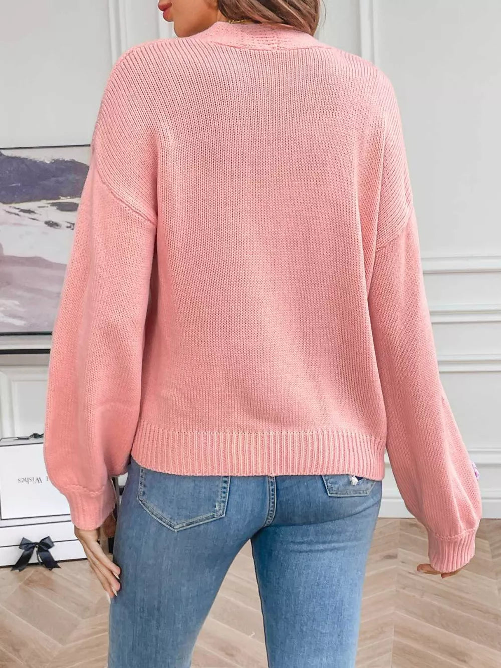 Floral Long Sleeve Open Front Cardigan Secondary image