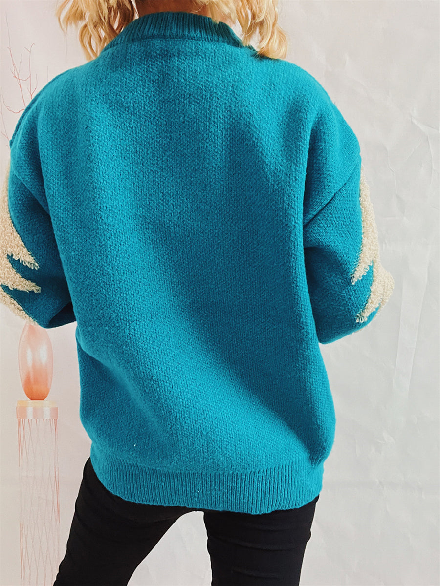 Sequin Christmas Tree & Reindeer Round Neck Sweater Secondary image