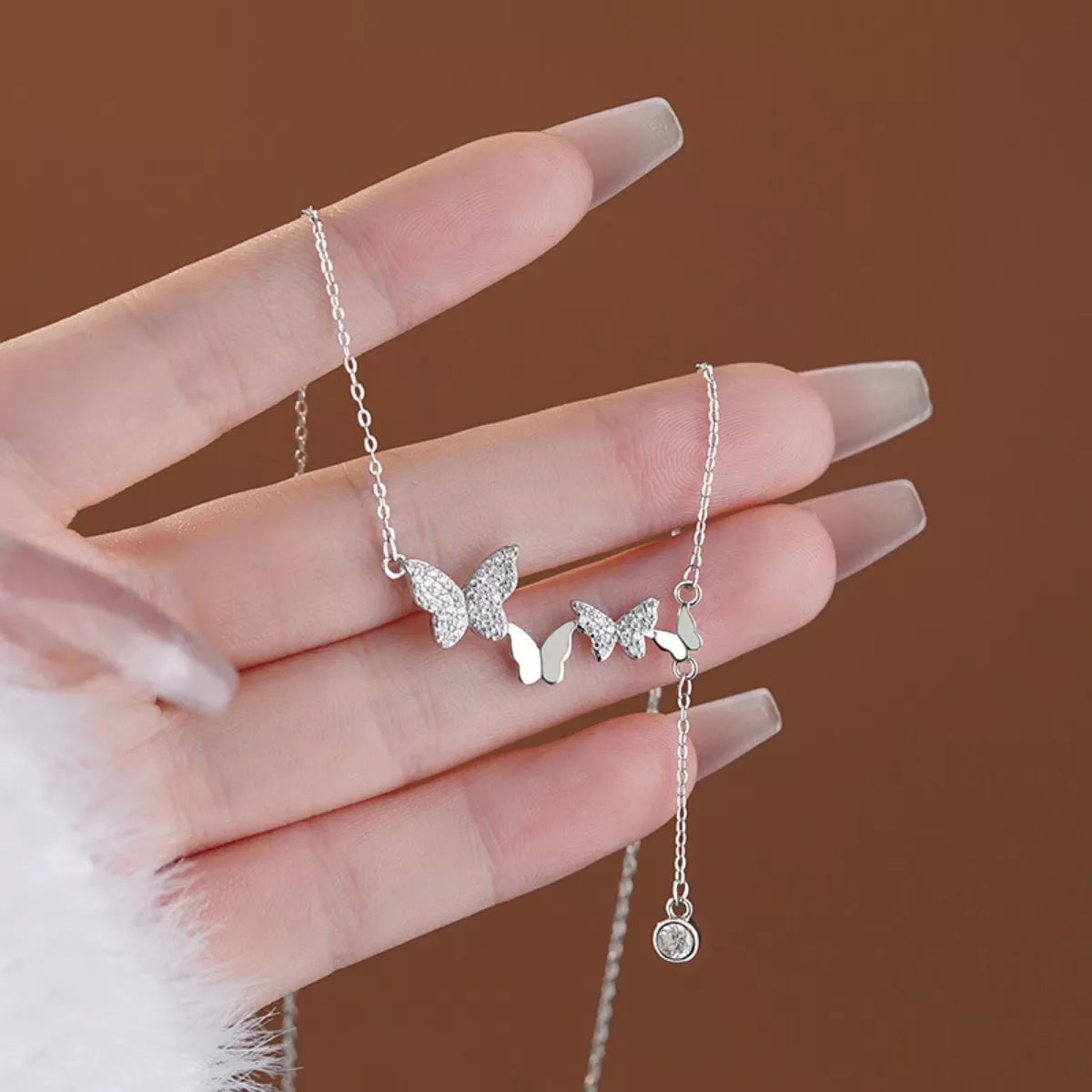 925 Sterling Silver Butterfly Necklace Secondary image