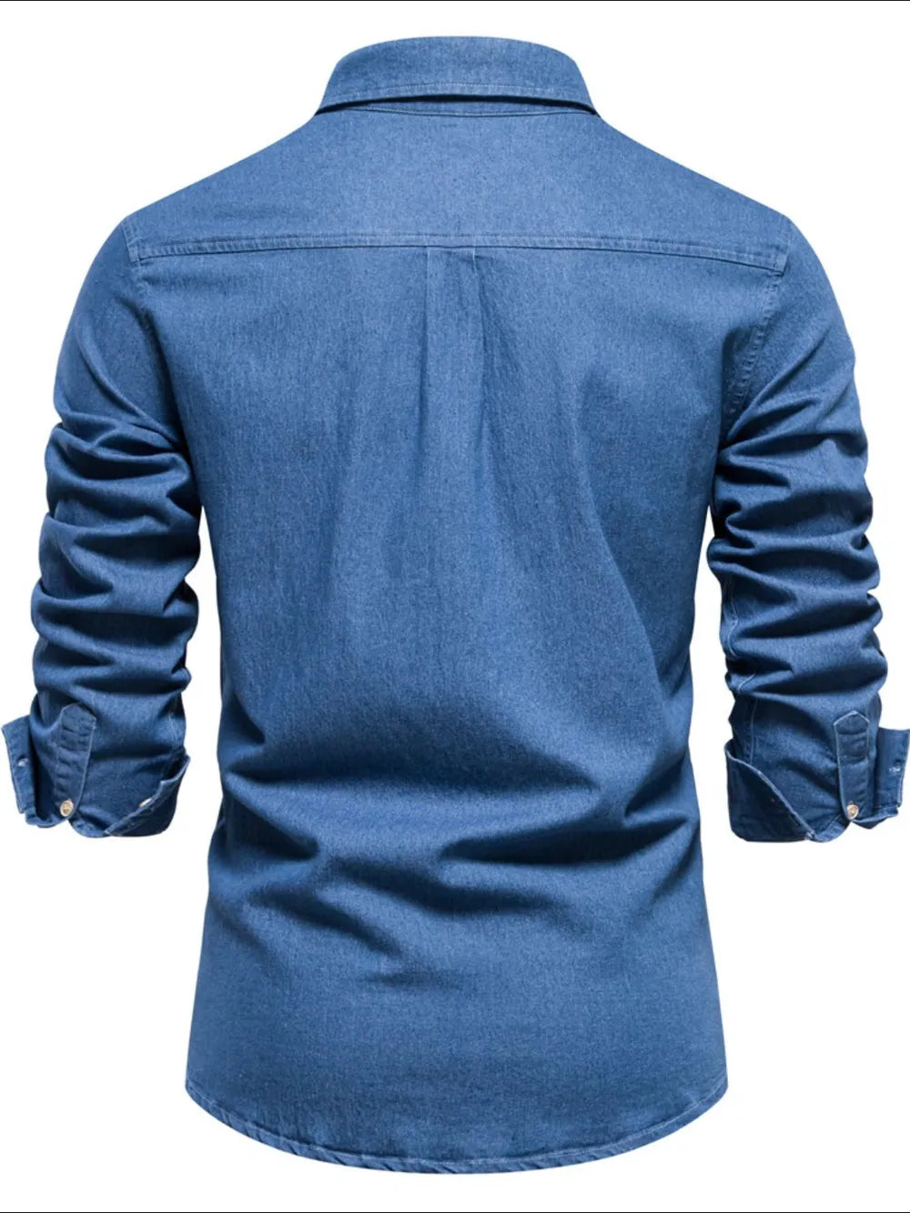 Men's Button-Down Denim Shirt with Chest Pocket Secondary image