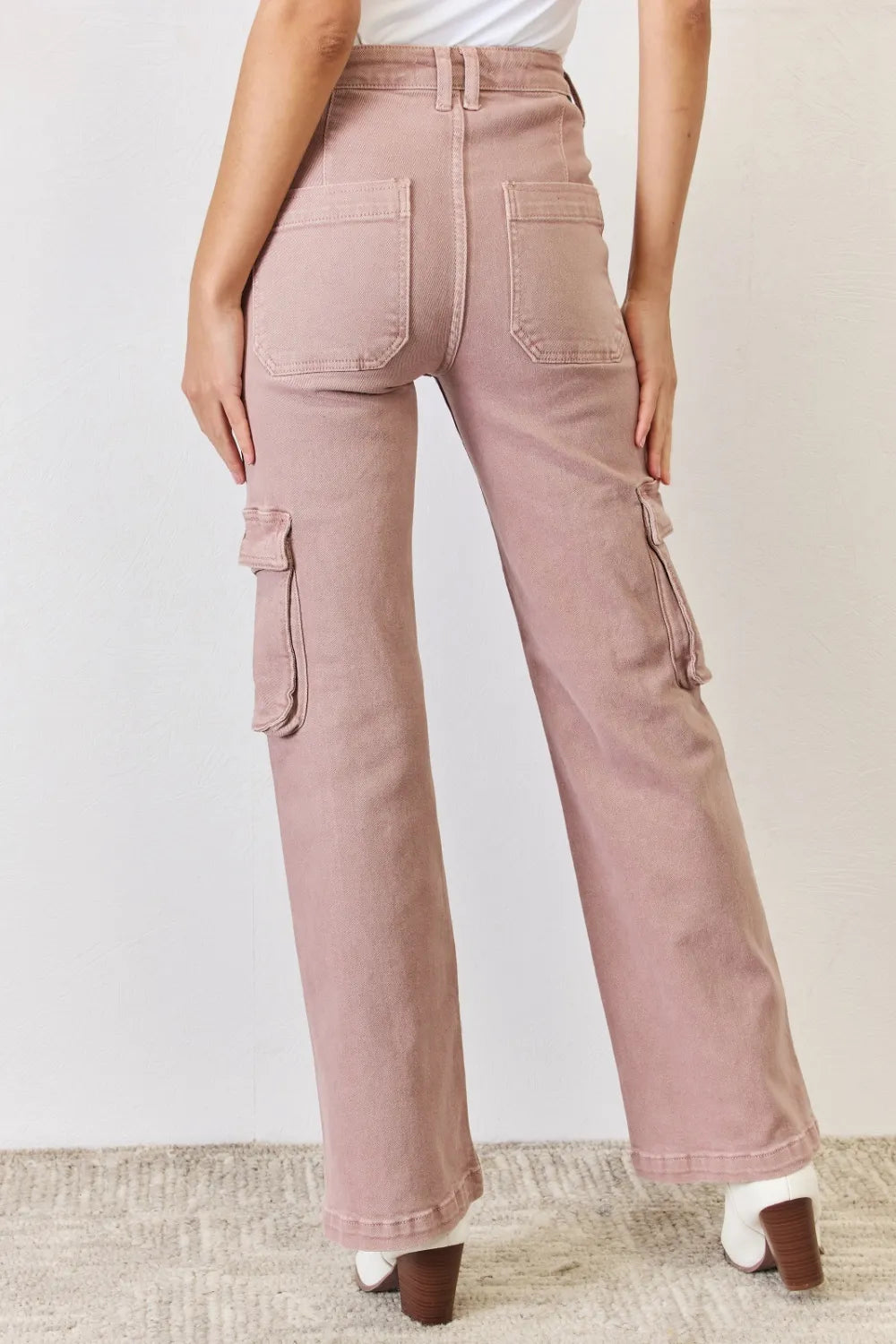 RISEN Full Size High Rise Cargo Wide Leg Jeans Secondary image