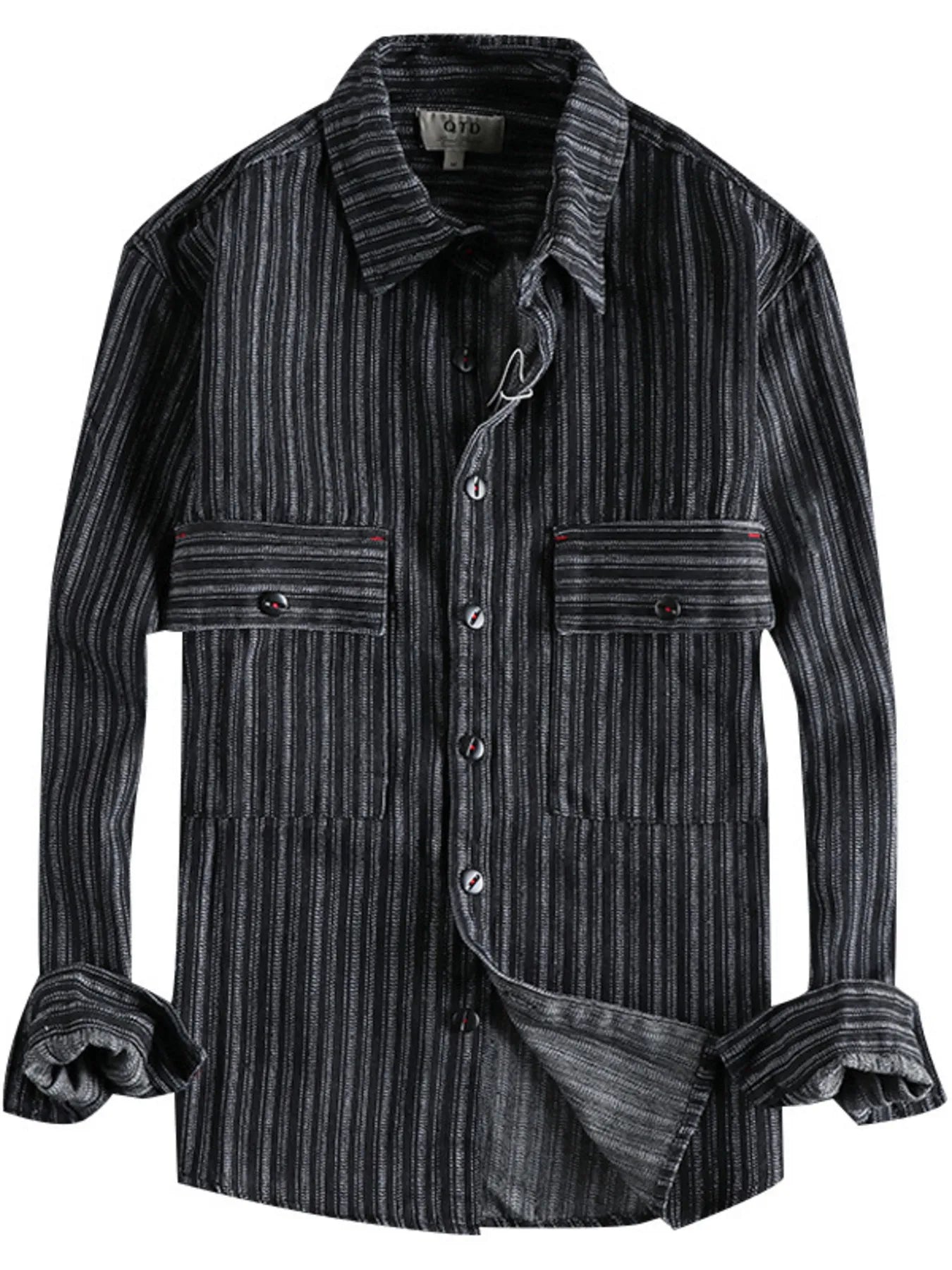 Men's Striped Button Down Denim Shirt Secondary image