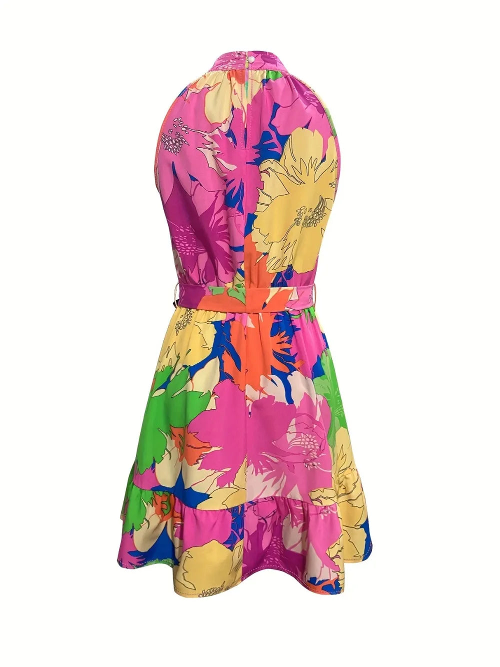 Tied Printed Mock Neck Sleeveless Dress Secondary image