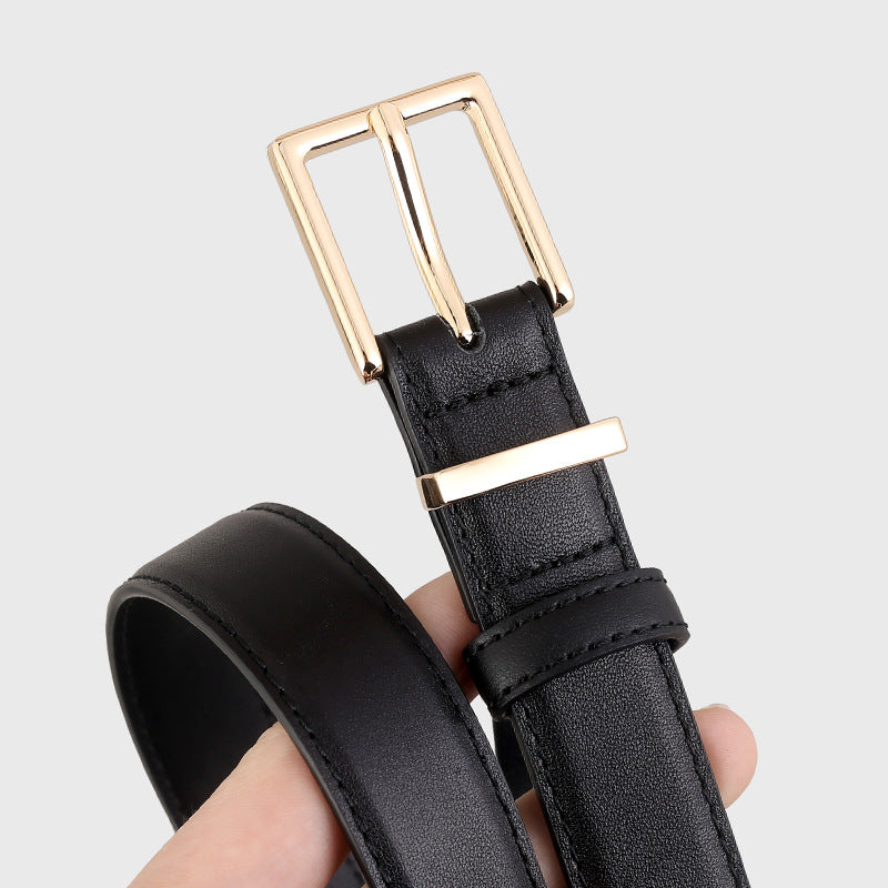 Leather Belt with Golden Buckle Secondary image