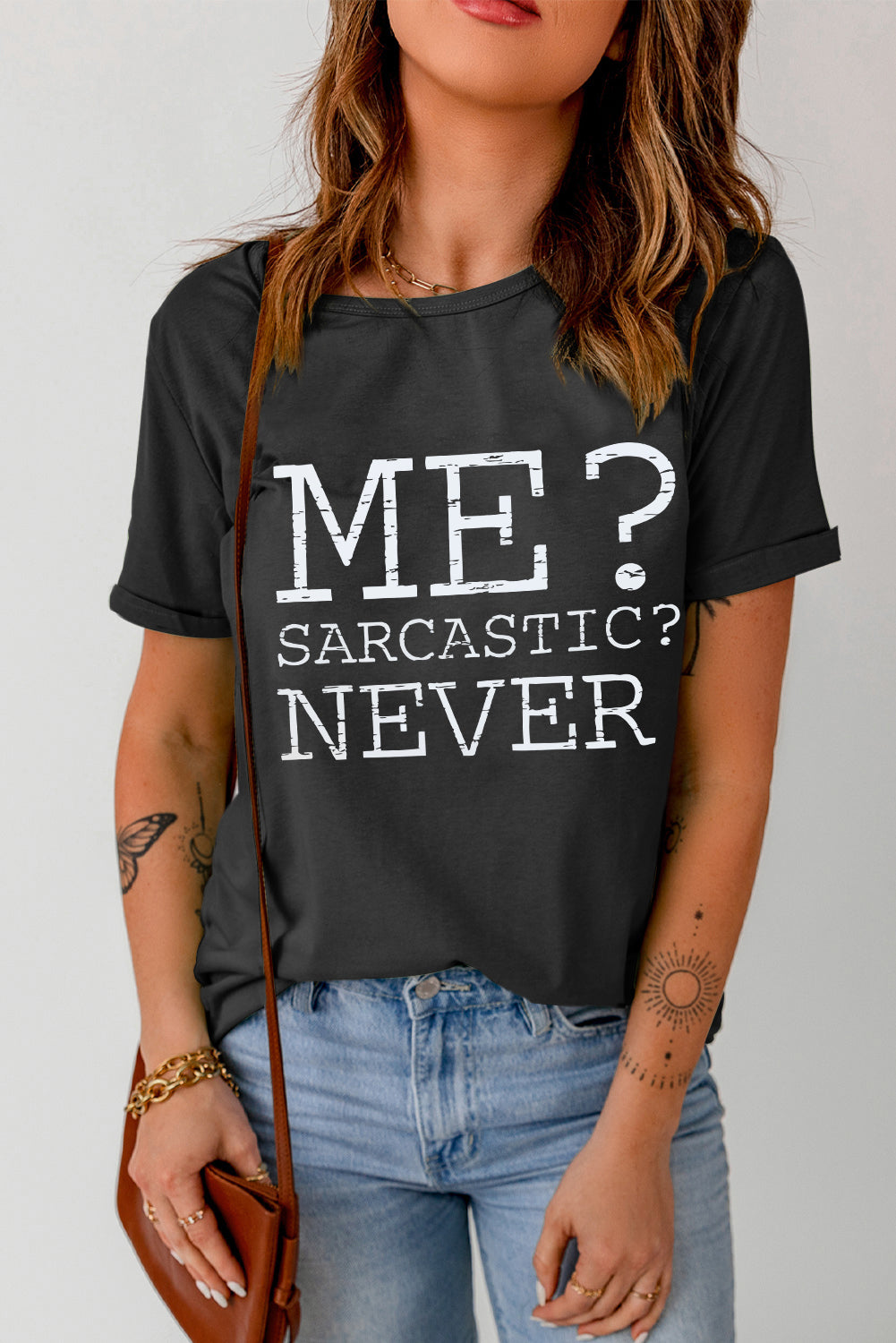 Letter Graphic Round Neck T-Shirt Secondary image