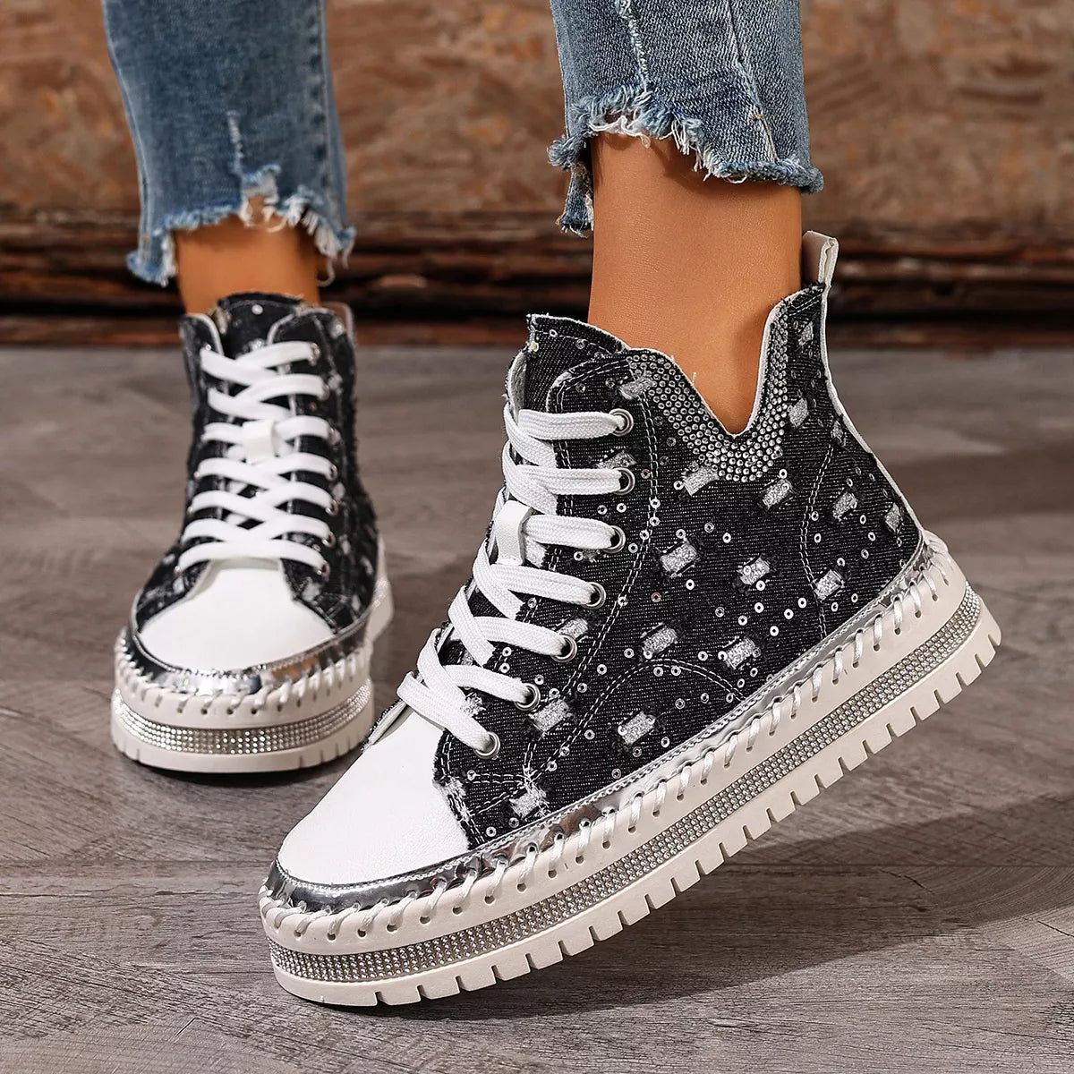 Lace Up Platform Sneakers Secondary image
