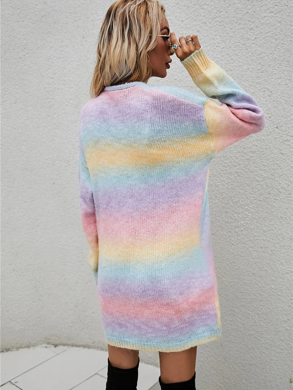 Angel Wings Full Size Pocketed Open Front Gradient Cardigan Secondary image