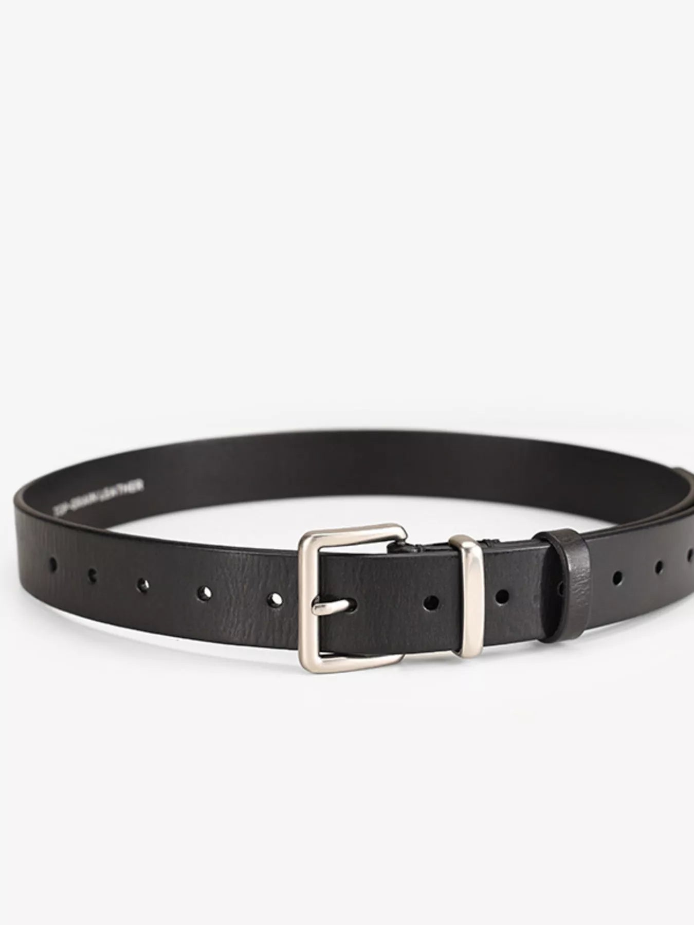 Classic Leather Belt with Silver Buckle Secondary image