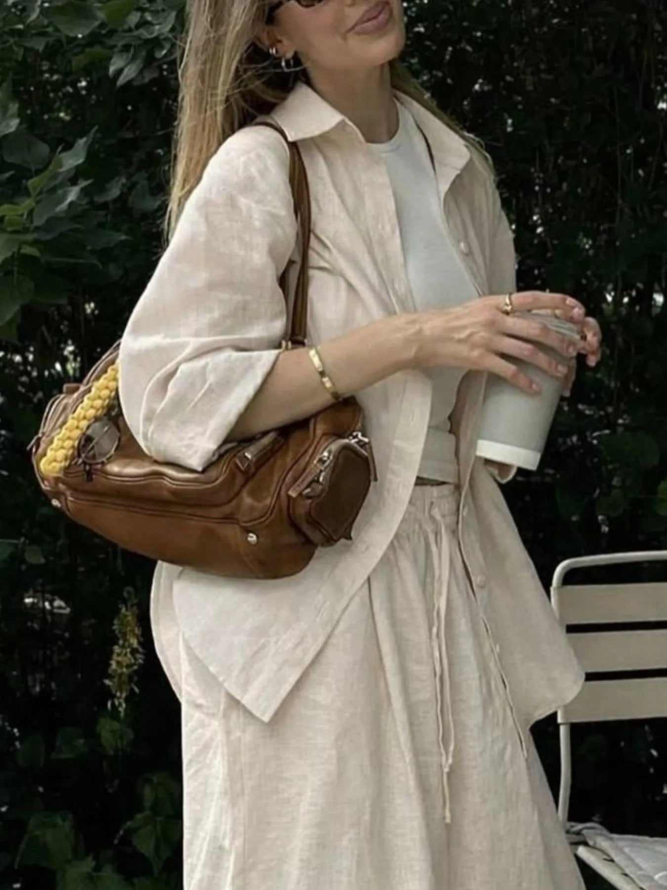 Button Up Shirt and Drawstring Pants Set Secondary image