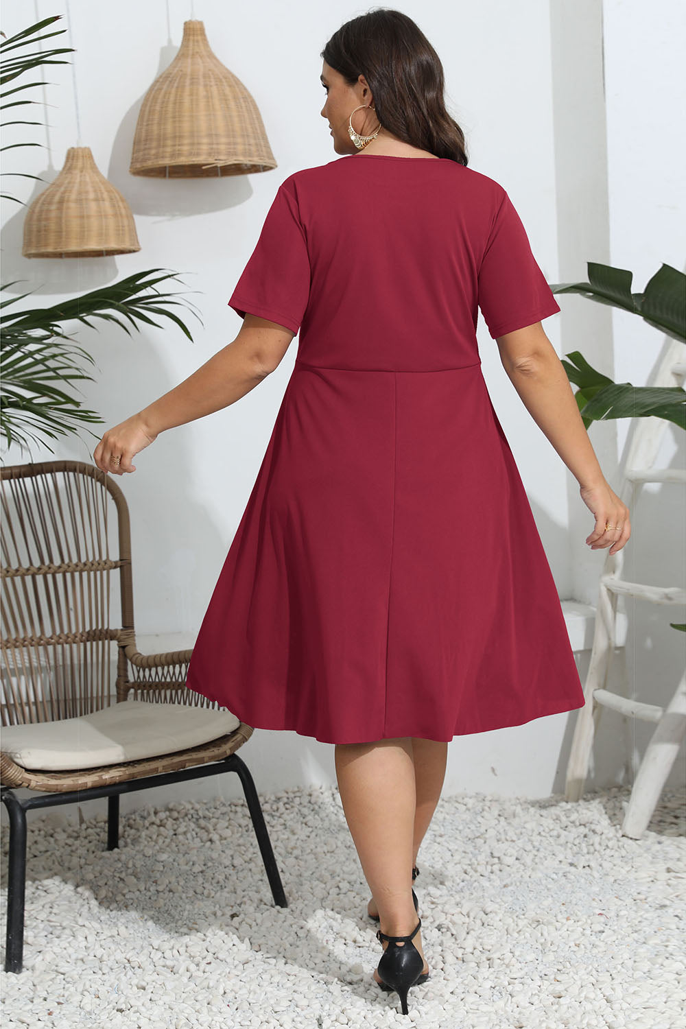 Plus Size Round Neck Openwork Dress Secondary image