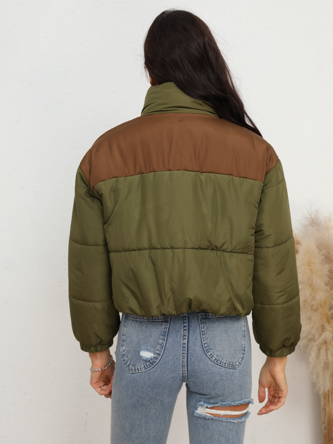 Two-Tone Zip-Up Puffer Jacket Secondary image