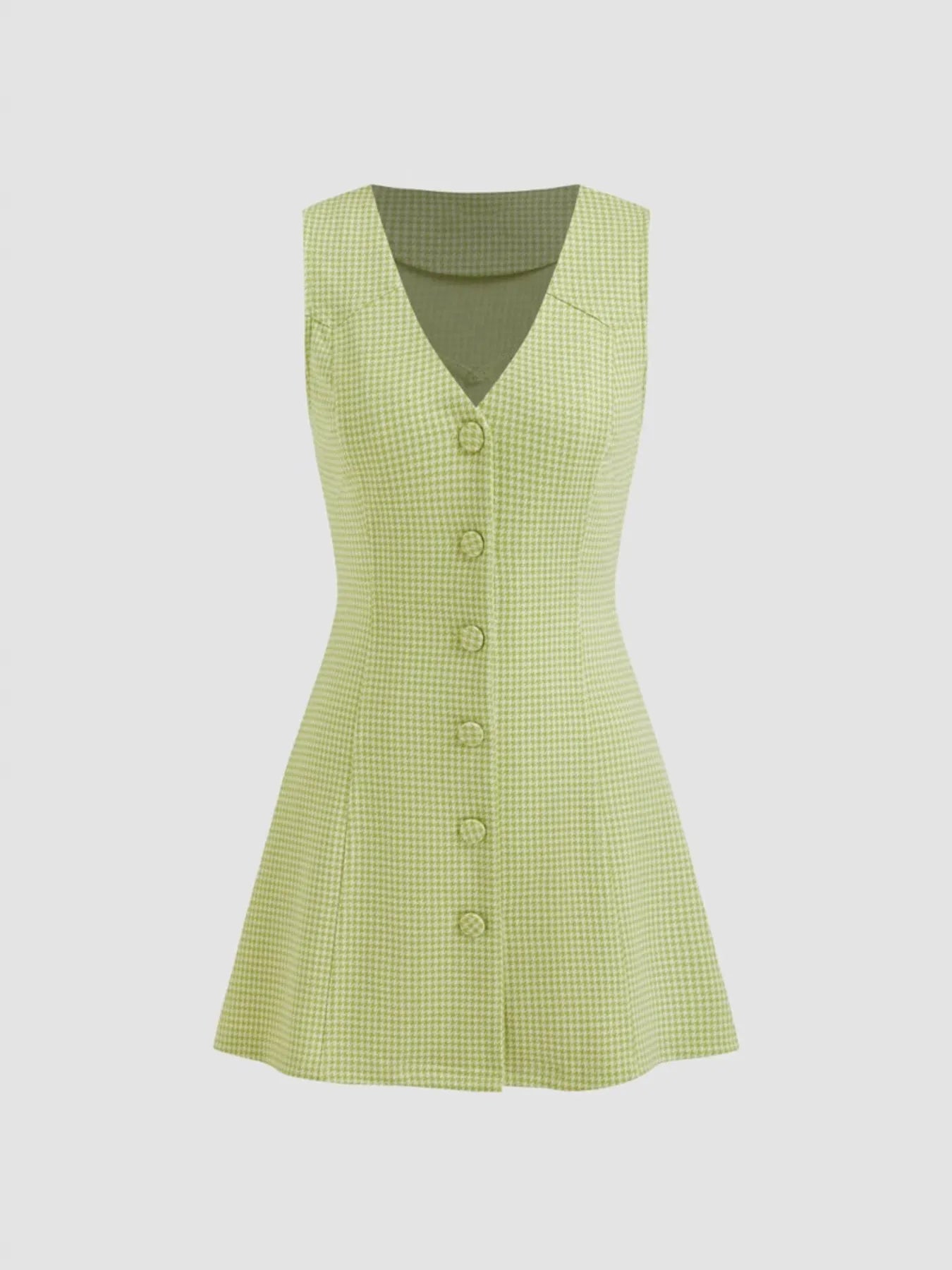 Gingham Button-Front A-Line Mini Dress Secondary image