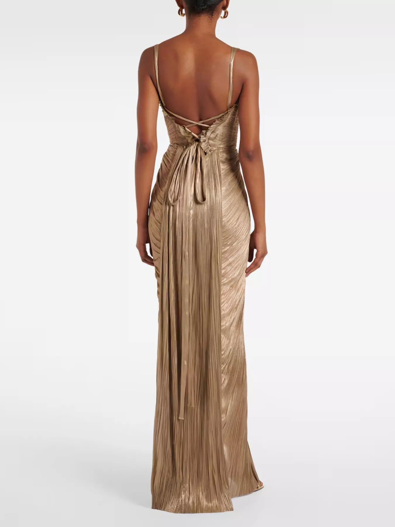 Metallic Pleated Corset Maxi Dress Secondary image