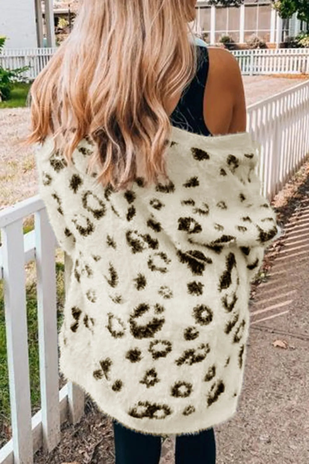 Leopard Open Front Cardigan with Pockets Secondary image