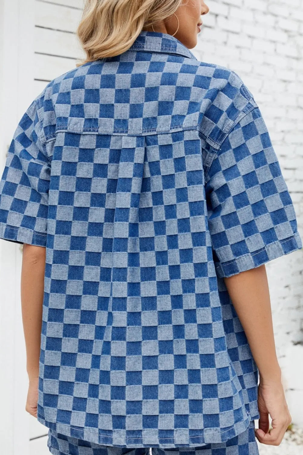 Button Down Checkered Denim Shirt Secondary image