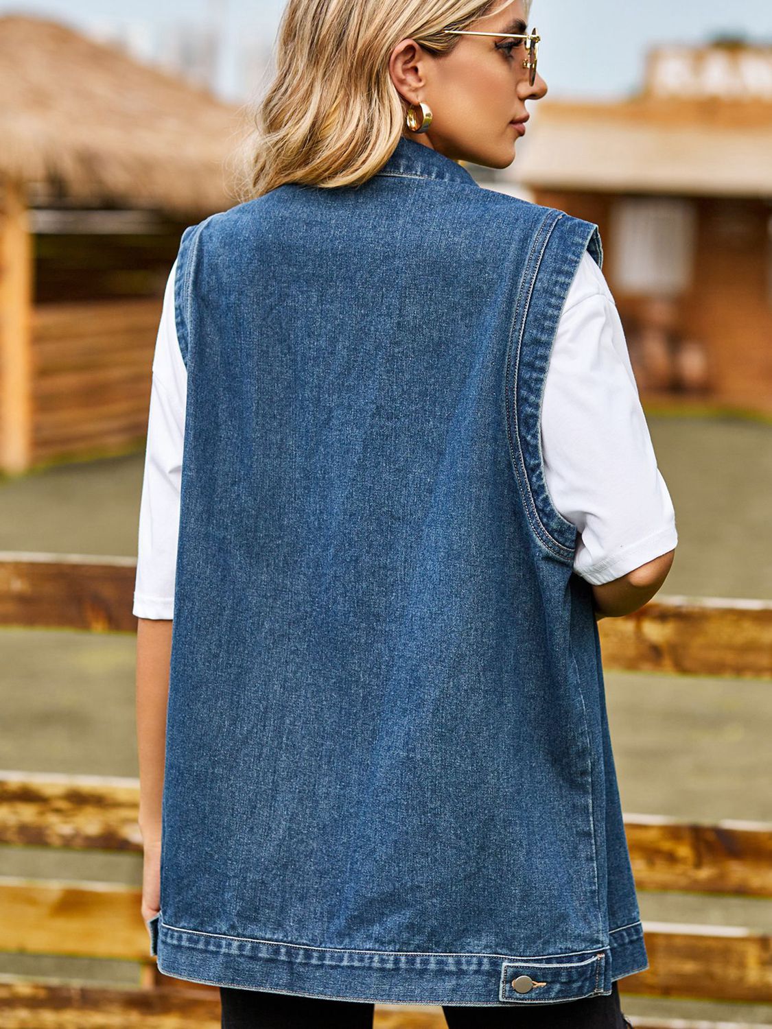 Button Down Denim Vest Secondary image