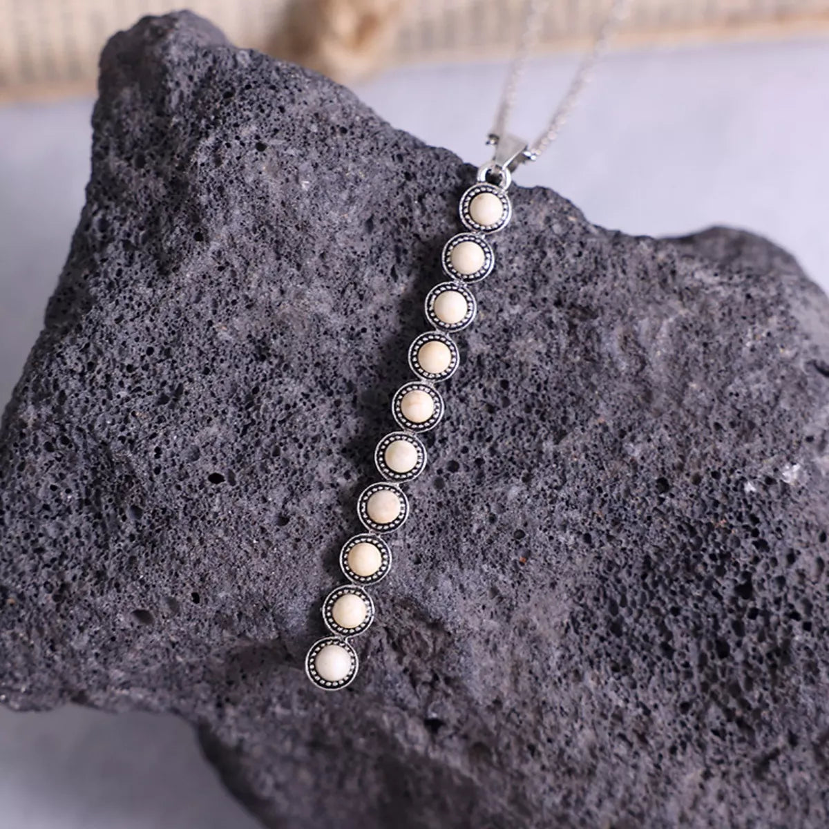 Vintage Style Beaded Bar Necklace Secondary image