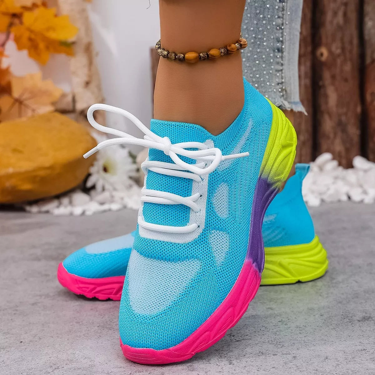 Lace Up Round Toe Sneakers Secondary image